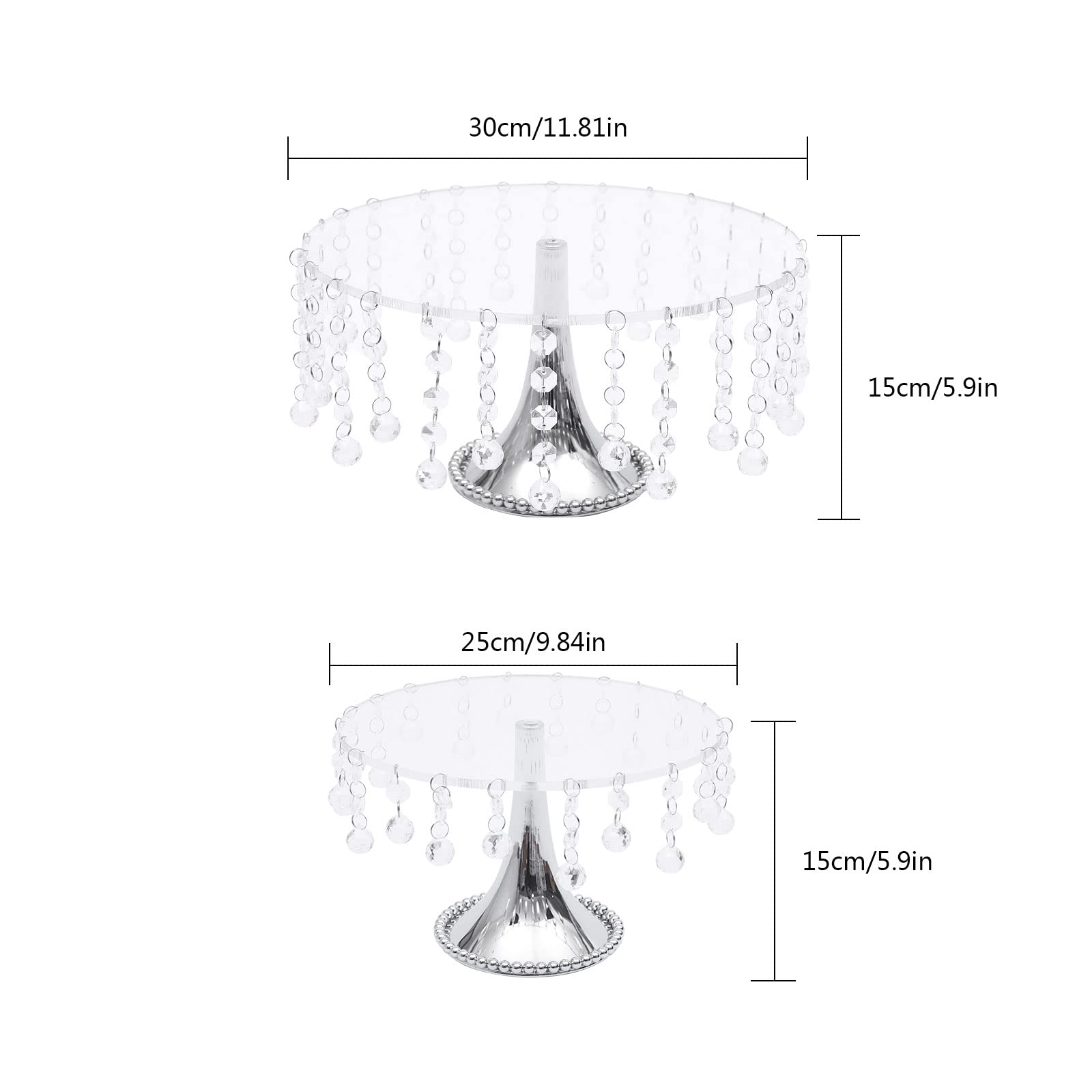 4-Tier Wedding Cake Stand Set with Hanging Crystal Pendants & Acrylic Plates - Elegant Dessert Display Tower for Birthday Party, Anniversary, Bridal Shower Decorations - Perfect for Wedding Receptions, Baby Showers, and Special Event Centerpieces