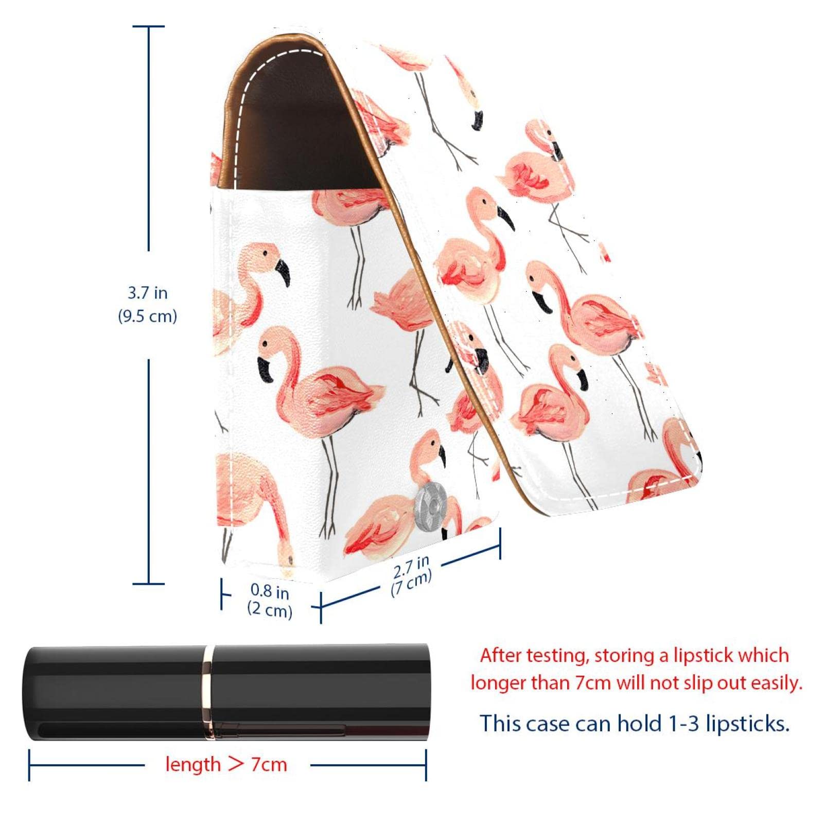 Personalized Lipstick Case - Portable Makeup Bag & Cosmetic Pouch Organizer with Flamingo Animal Love Pattern - Perfect for Travel, Gift, and Daily Makeup Storage