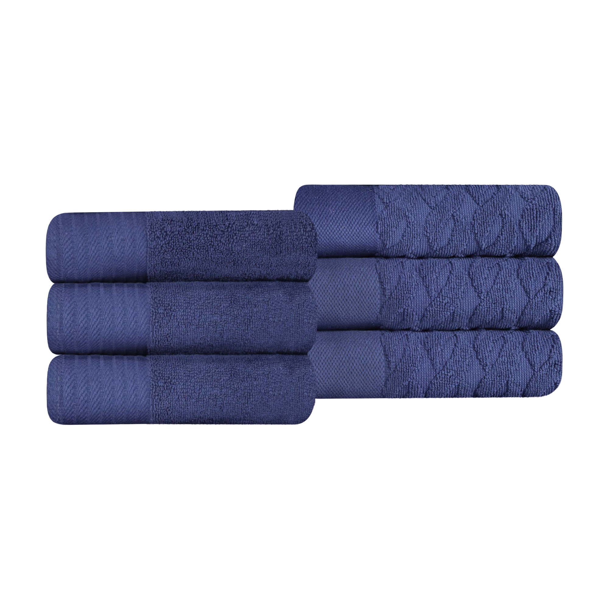 Premium 6-Piece Turkish Cotton Jacquard Herringbone Hand Towel Set - Soft & Absorbent Bath Towels for Spa, Guest Bathroom, and Luxury Home Decor