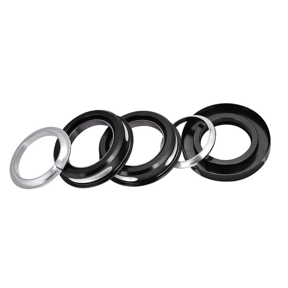 Dilwe 44mm Bicycle Headset with Internal Sealed Bearings - 28.6mm Handlebar Riser Adapter & Spacer for Front Fork (Black) | Perfect for Mountain Bike, Road Bike & BMX Upgrades
