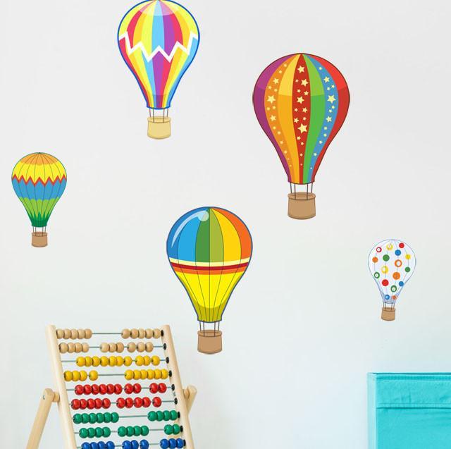 Hot Air Balloon Wall Decals - Removable Vinyl Stickers for Kids Room, Nursery & Home Decor - Perfect for Birthday Parties & Themed Bedrooms