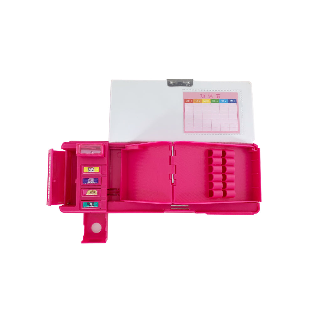 Transformable Pink Pencil Box - Stylish & Functional School Supply for Kids & Students | Perfect for Classroom, Homework & Art Projects