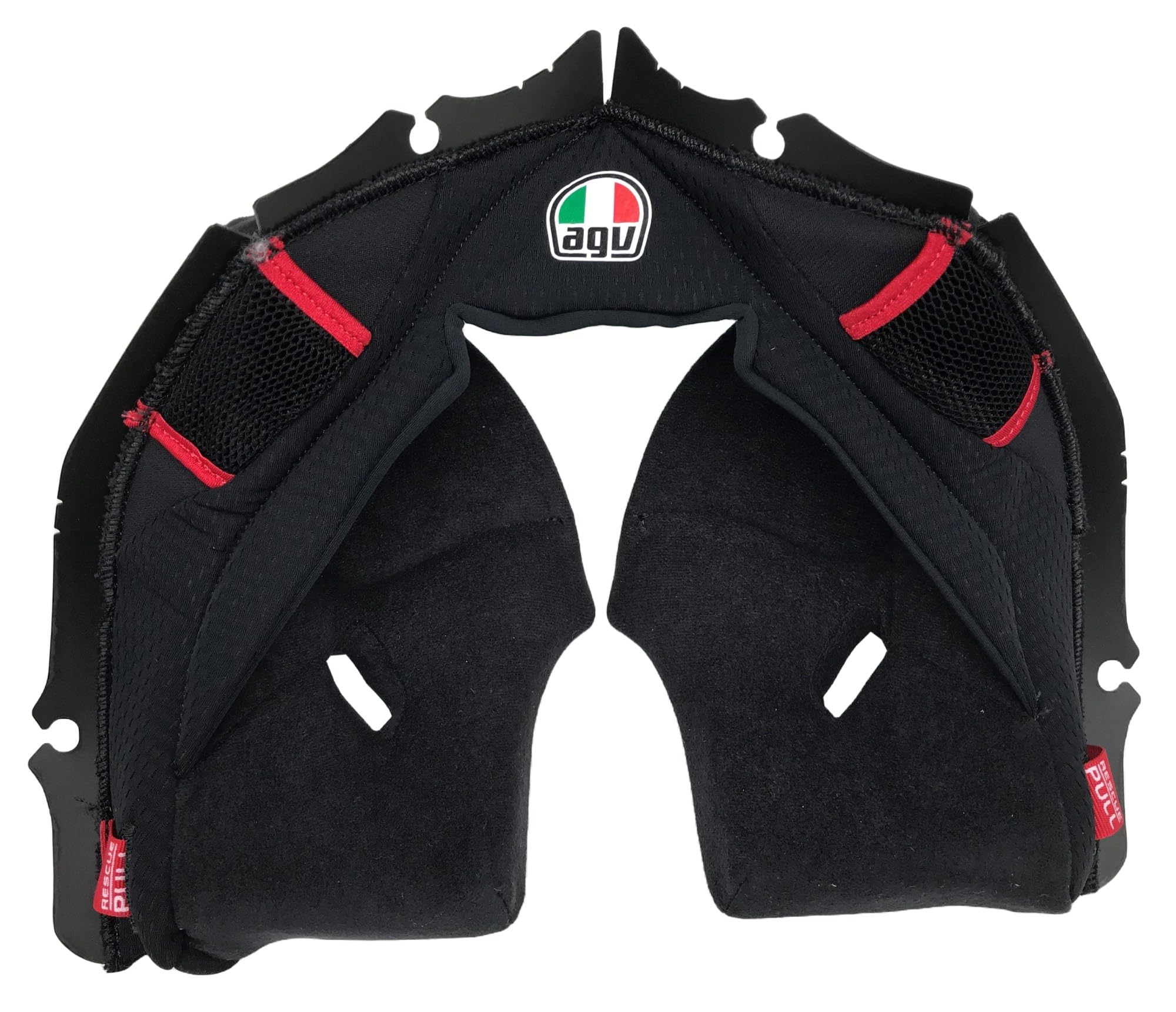 AGV Pista GP RR Motorcycle Helmet Cheek Pads - ECE 22.06 Certified - Black & Red - Perfect for Racing & Track Days