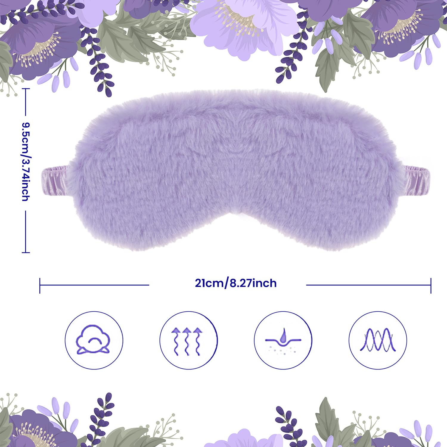RAYNAG 4 Pack Soft Plush Sleep Mask - Comfortable Blindfold Eye Cover for Sleeping, Travel & Relaxation - Cozy Fluffy Furry Design with Silky Fabric Backing - Perfect Gift for Sleepovers, Birthdays & Party Favors (Purple) - Ideal for Night Use, Airplane Travel & Nap Time