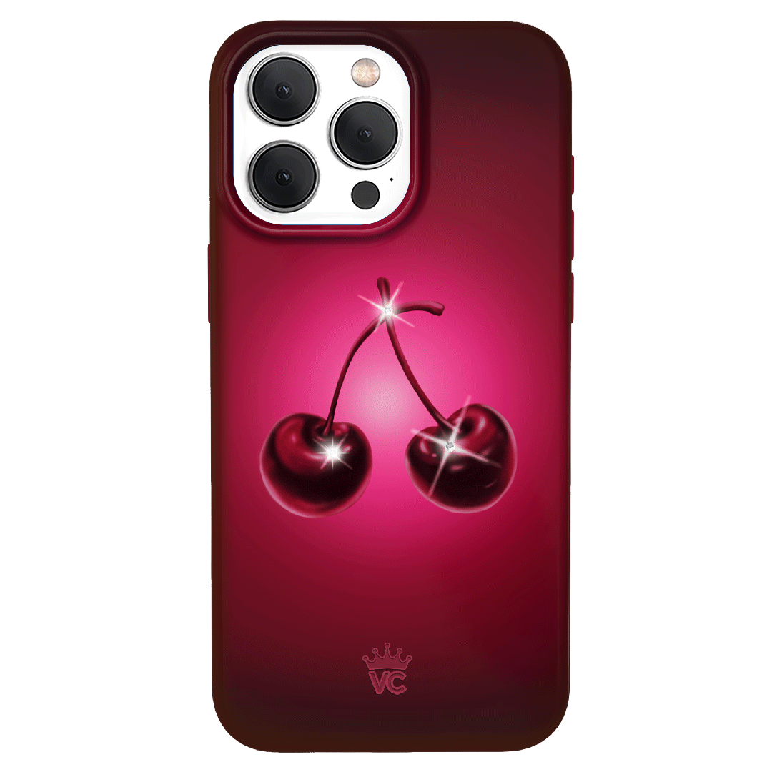 Black Cherry Crystal iPhone Case - Elegant & Durable Phone Cover for iPhone Models - Perfect for Everyday Use, Travel & Gifting