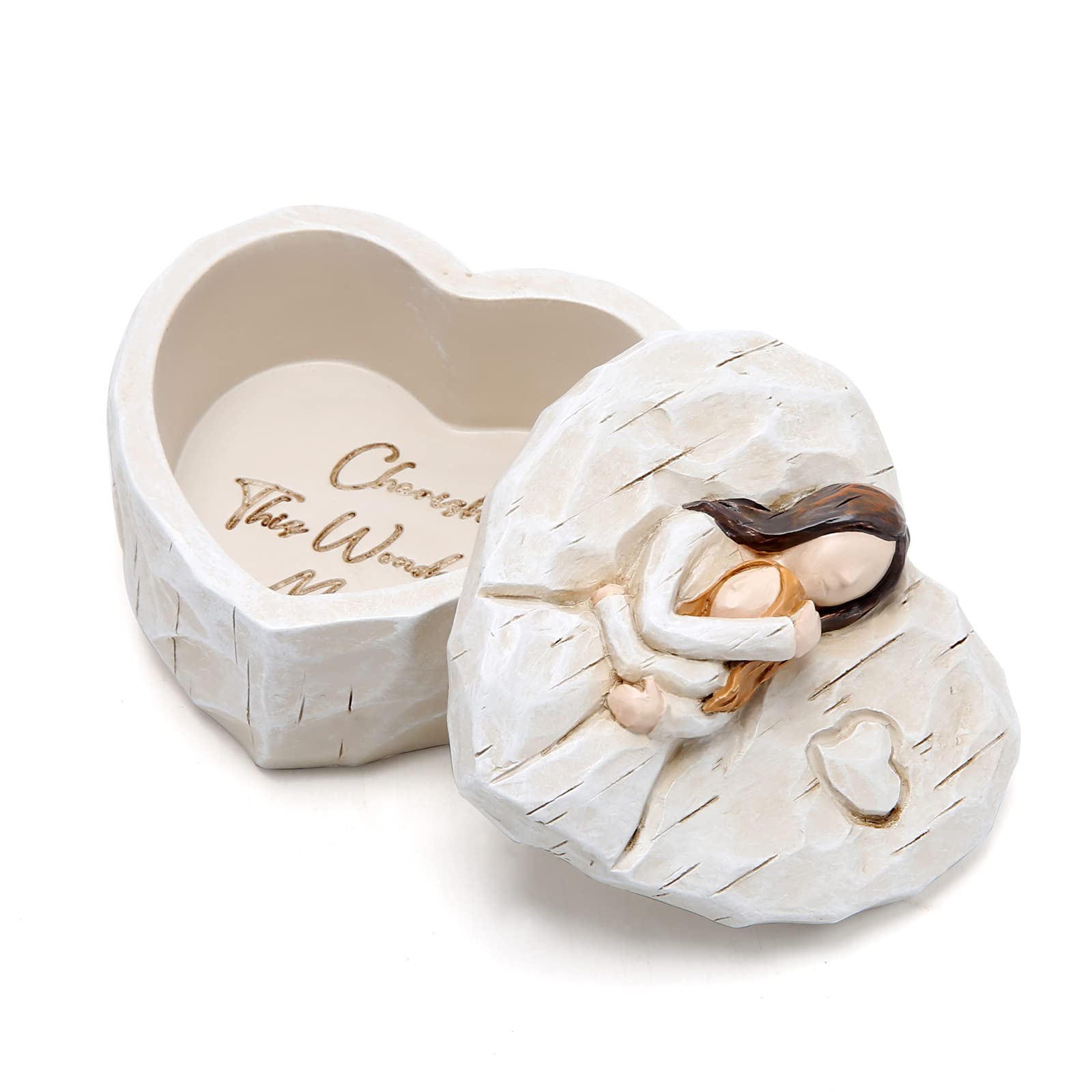 **Hand-Painted Memorial Keepsake Jewelry Box - Mother's Day Gift for Mom, Grandma & Women - Elegant Home Decor & Table Decoration for Anniversaries, Birthdays & Special Occasions**