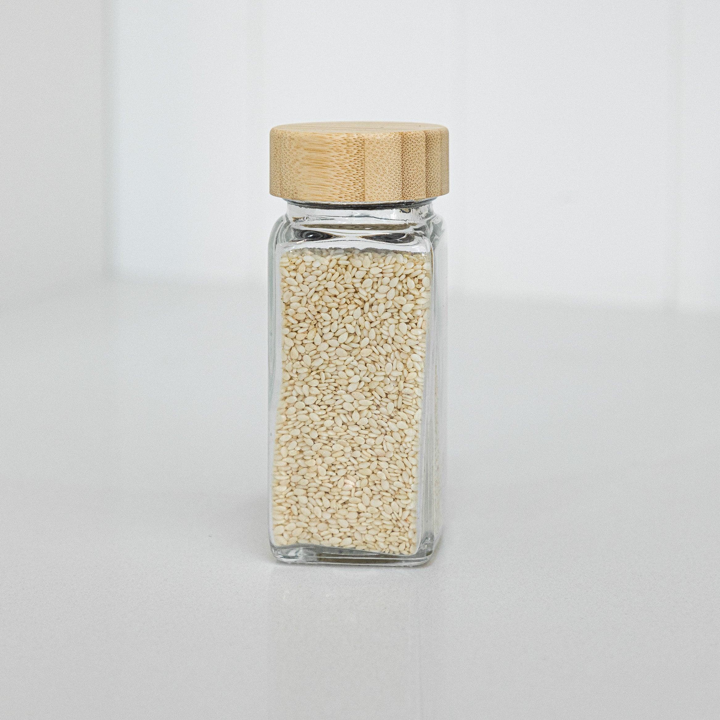 Premium Bamboo Spice Shaker Jars - 125ml (4.2oz) for Kitchen, Cooking & Baking - Eco-Friendly Spice Storage with Tight Seal for Freshness - Perfect for Salt, Pepper, Herbs & Seasonings