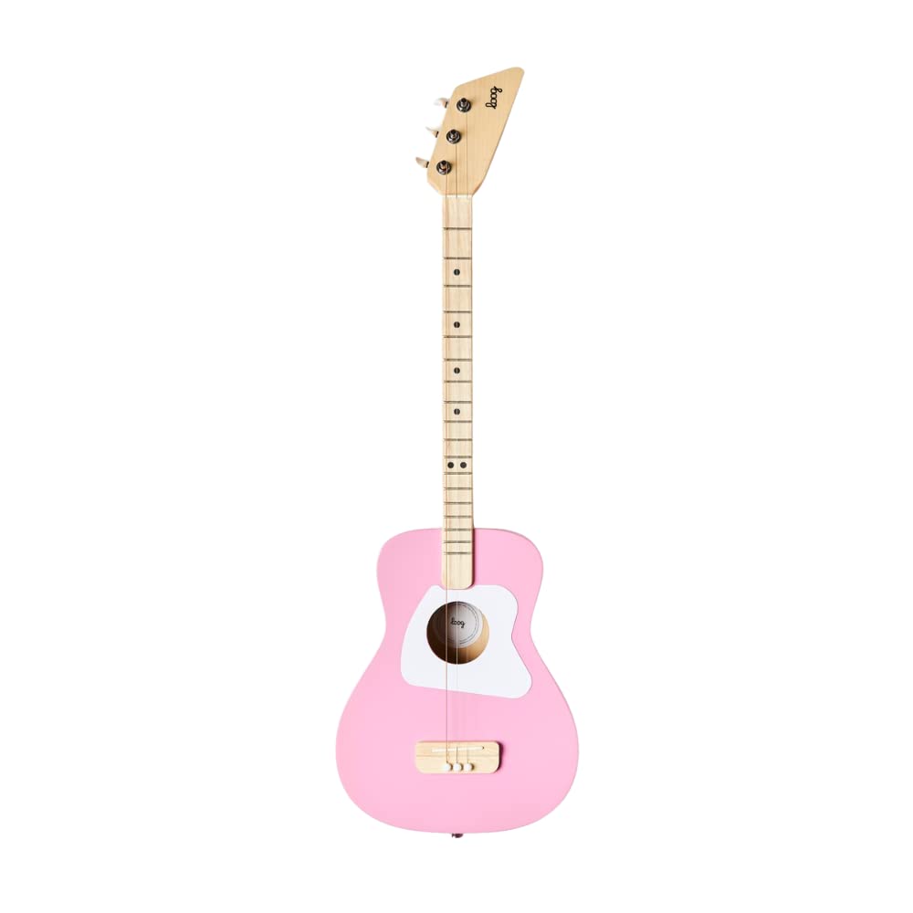 Loog Pro Acoustic Kids Guitar - 3-String Beginner Guitar for Ages 6+ with Free Learning App & Video Lessons - Perfect for Home Practice, Music Classes & Birthday Gifts