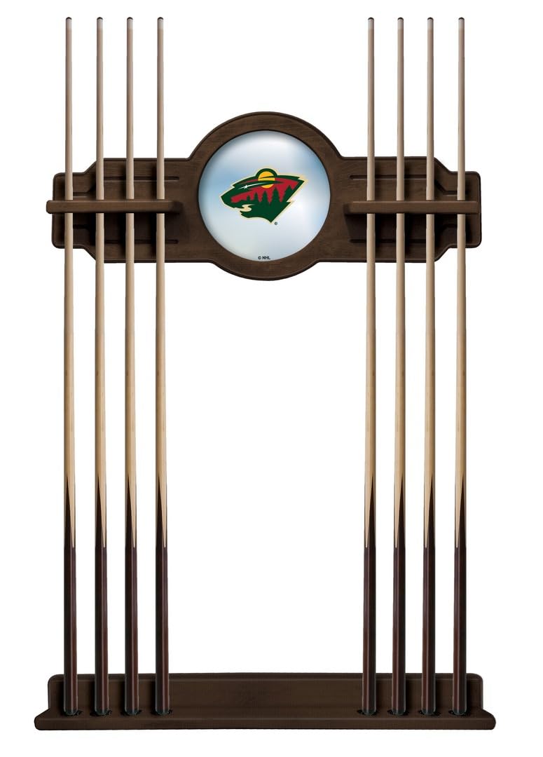 Minnesota Wild Cue Rack - Premium Billiard Pool Stick Holder in Navajo Finish by Holland Bar Stool - Perfect for Game Rooms, Bars & Man Caves