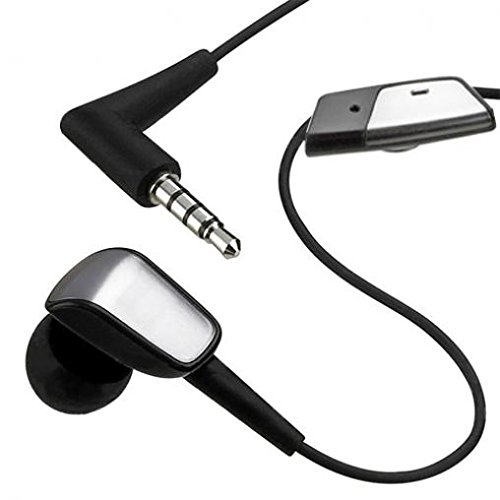 Mono 3.5mm Wired Headset with Microphone - Single Earbud Handsfree Headphone for ZTE Maven 3 (Black) - Perfect for Calls, Gaming & Office Work