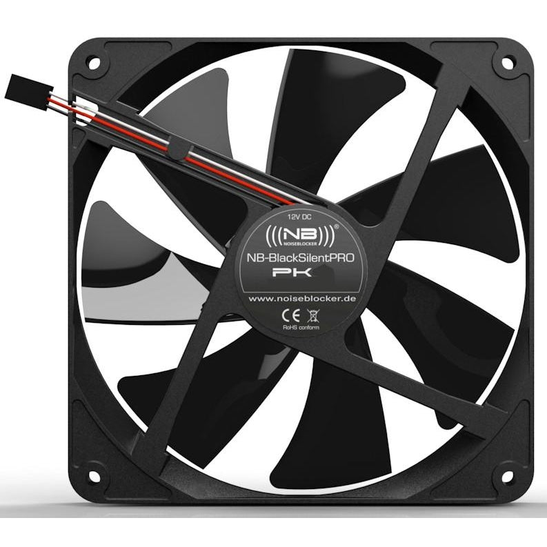 NB BlackSilent PRO PK 3 Black Noise Blocker 140x140x25mm - Ultra Quiet PC Fan for Gaming Rigs & Office Computers