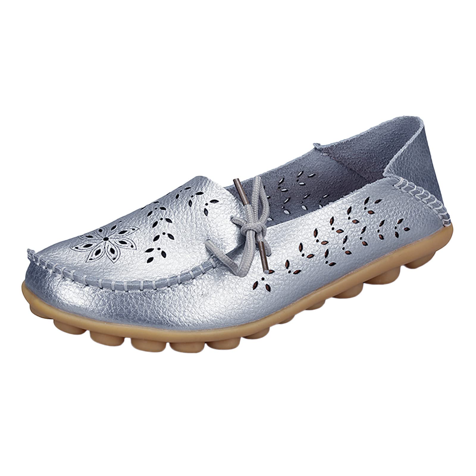 Breathable Slip-On Women's Loafers - Hollow Out Comfort Walking Shoes with Wedge Heel for Casual Wear & Driving | Perfect for Office, Travel & Daily Use