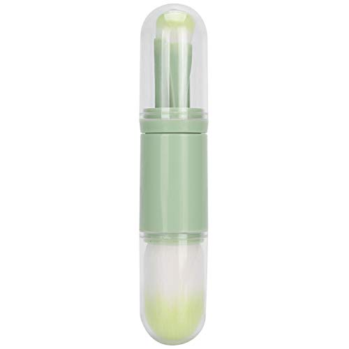 Professional Makeup Powder Brush Set - Retractable Nail Dust Remover with Cap, Soft Fiber Bristles (Green) | Perfect for Travel, Salon & Home Nail Care