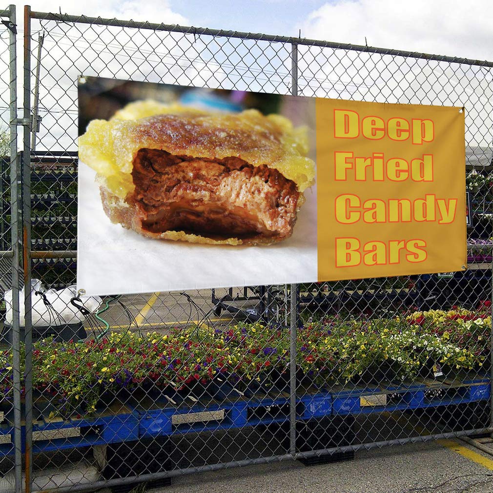 Custom Vinyl Banners for Advertising - 60x144 Inches Weatherproof Outdoor Sign with 10 Grommets (Multiple Sizes Available) - Perfect for Food & Beverage Promotion, Candy Shops, Yard Sales, and Industrial Signage