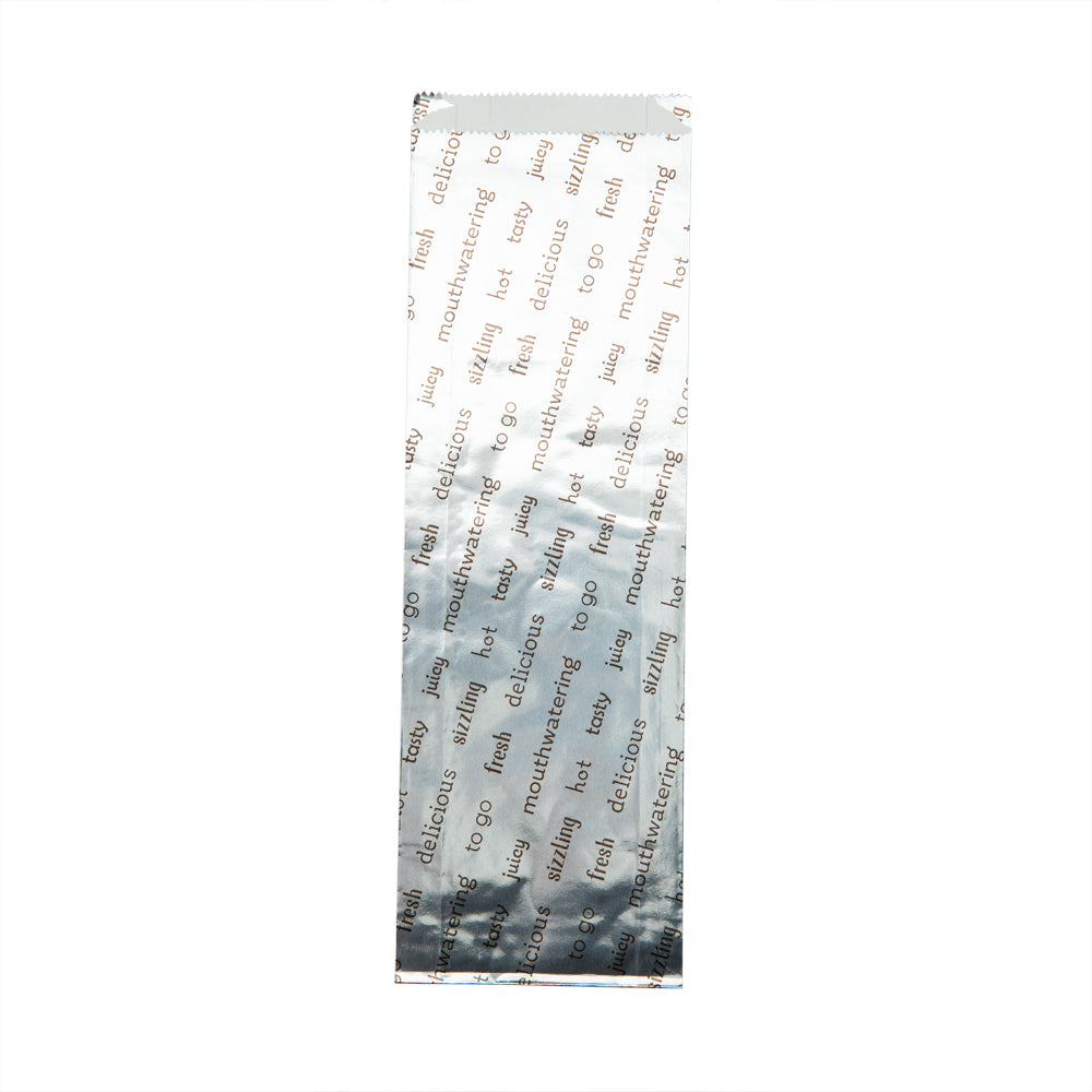 100-Pack Large Hot Dog Foil Bags 3.75