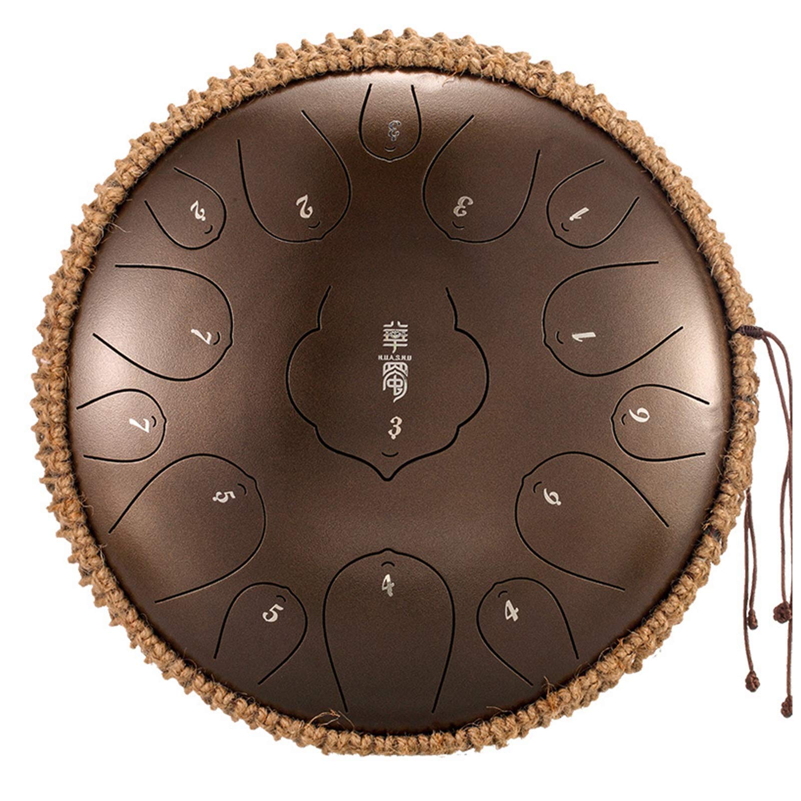 YUNSHAO 12.5 Inch Steel Tongue Drum - 15 Note Percussion Instrument with Travel Bag & Mallets | Handpan Drum for Meditation, Yoga, Zen & Sound Therapy | Perfect for Music Therapy, Relaxation & Spiritual Healing (Bronze)