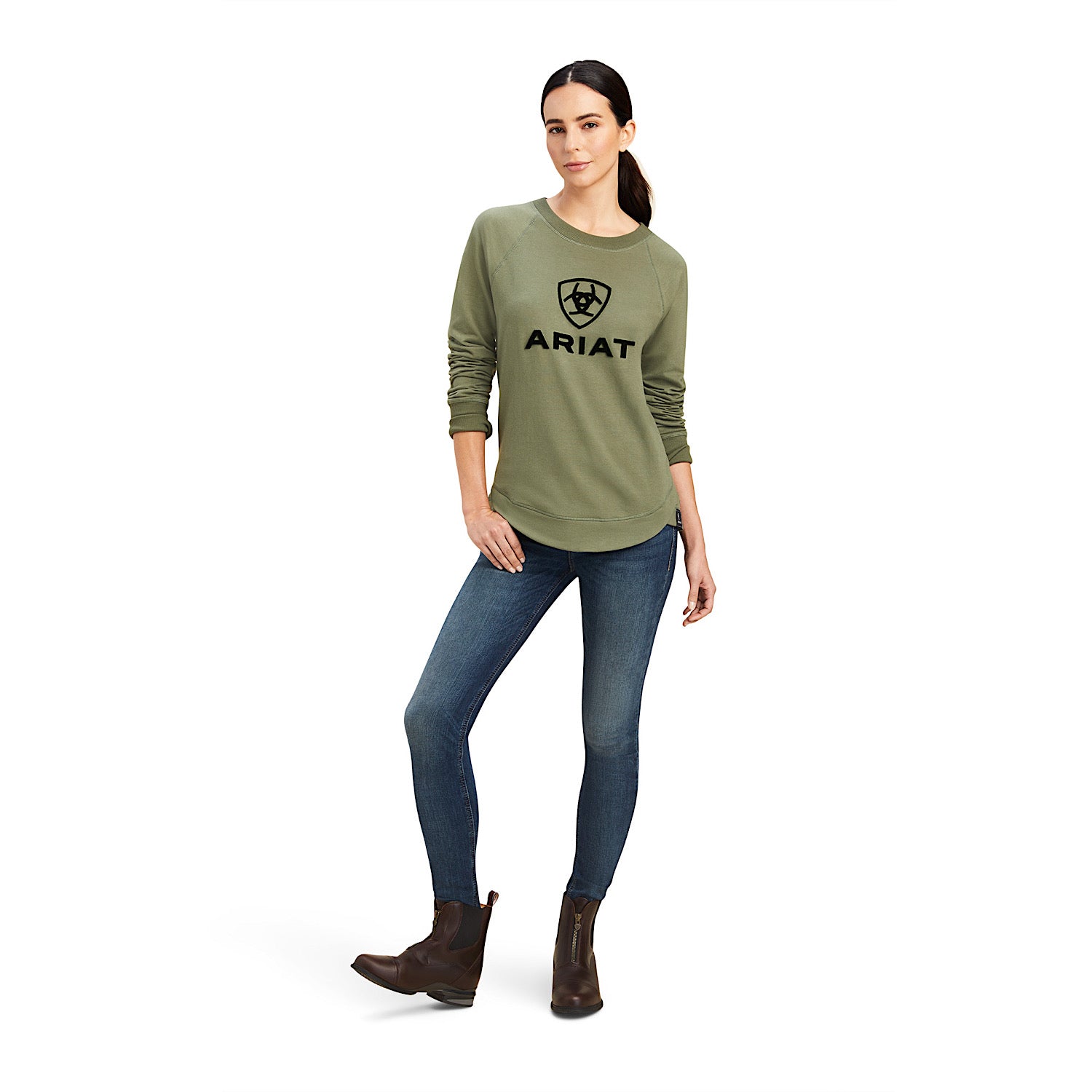 Ariat Women's Benicia Sweatshirt with Four Leaf Clover Design - Cozy Pullover for Casual Wear, Outdoor Activities & Western Fashion