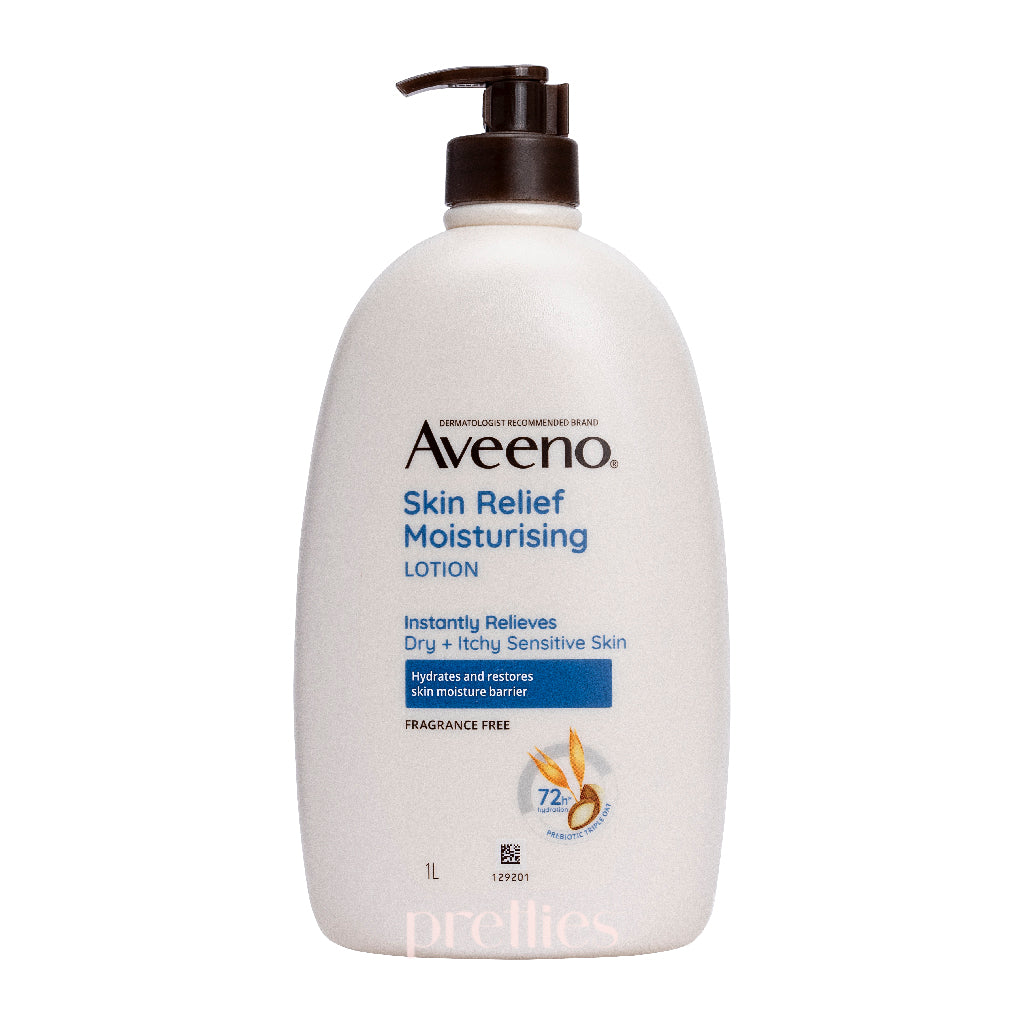 Aveeno Skin Relief Moisturizing Lotion 1L - Fragrance Free Daily Moisturizer for Dry & Sensitive Skin - Hydrating Body Lotion with Oatmeal - Perfect for Winter Care & Eczema Relief