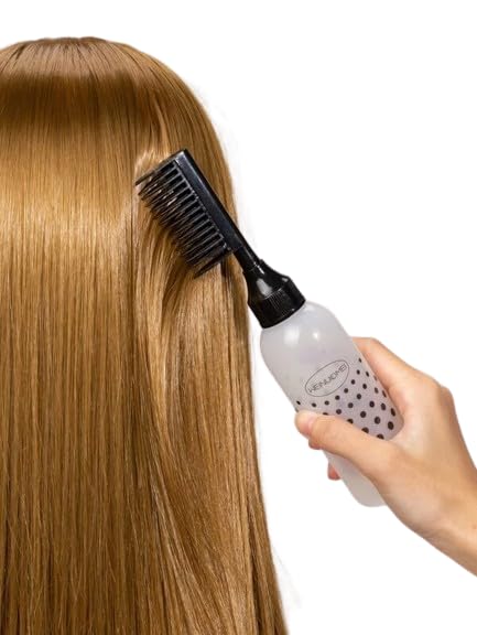 Ghelonadi 120ML Hair Oil Bottle with Comb - Hair Dye Applicator Brush & Styling Tool for Hair Coloring (White) - Perfect for Salon Professionals & At-Home Hair Treatments