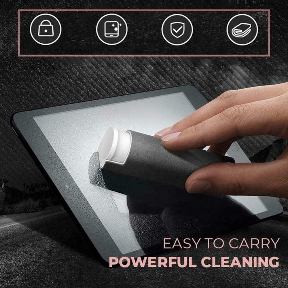 3-in-1 Anti-Fingerprint Screen Cleaner Kit - Reusable & Safe for All Phones, Laptops, Tablets - Removes Smudges, Dust & Oil - Includes Screen Cleaning Spray & Microfiber Cloth (Gray) - Perfect for Home, Office & Travel Use