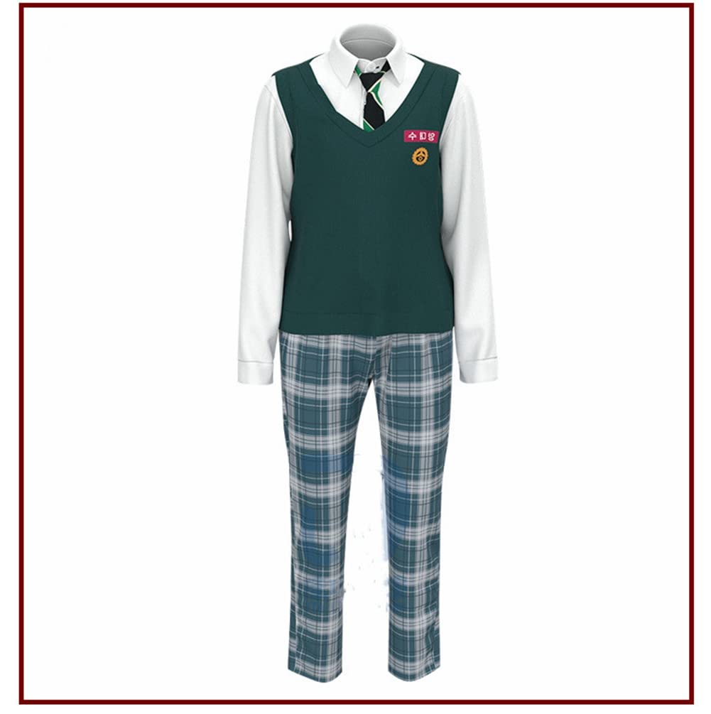 All of Us Are Dead School Uniform Costume Set - Unisex Halloween Cosplay Outfit for Men & Women | Zombie Apocalypse Party, TV Show Theme Dress-Up