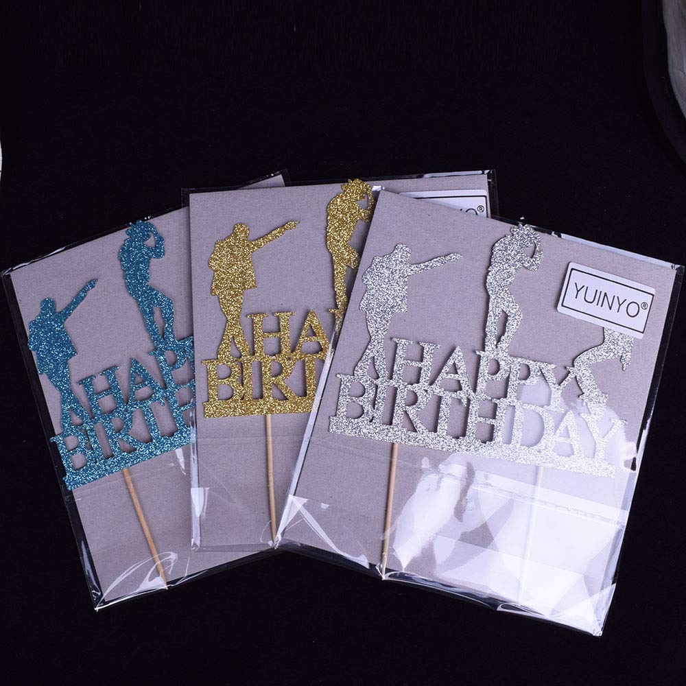 Glitter Happy Birthday Cake Topper - Silver Cake Bunting & Party Decoration Supplies for Birthday Celebrations | Perfect for Wedding, Baby Shower & Anniversary Parties