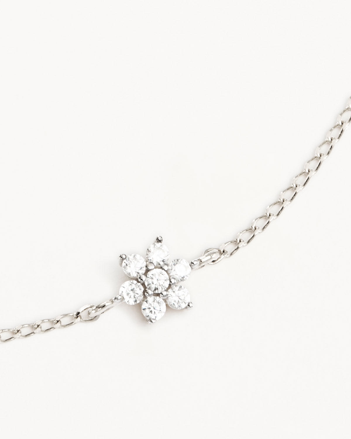 14K Solid White Gold Crystal Lotus Flower Bracelet for Women - Elegant Boho Jewelry Gift for Wedding, Anniversary & Special Occasions