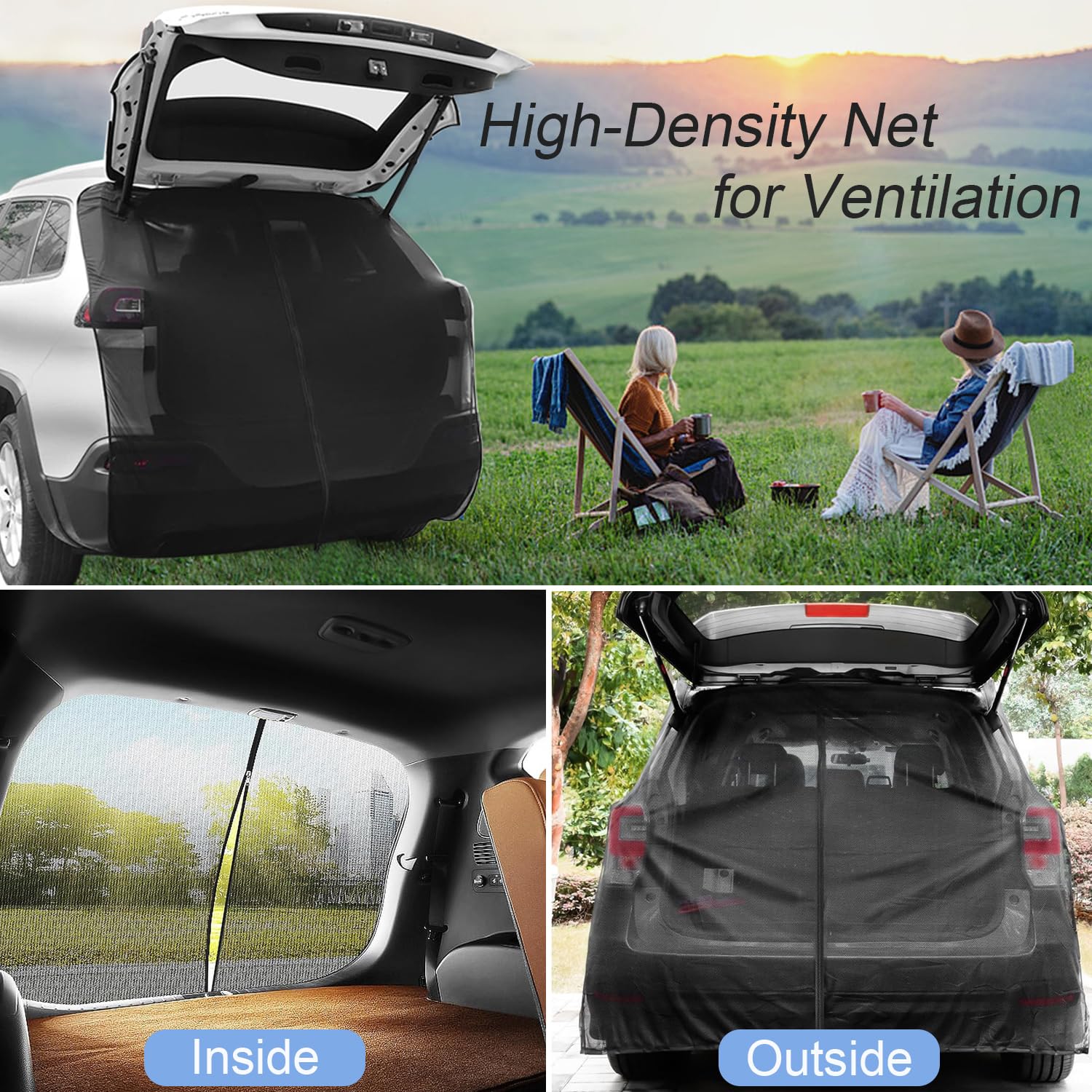 SUV MPV Car Tailgate Mosquito Net - Magnetic Mesh Screen for Car Camping, Tailgate Tent Accessories, Perfect for Outdoor Adventures and Road Trips