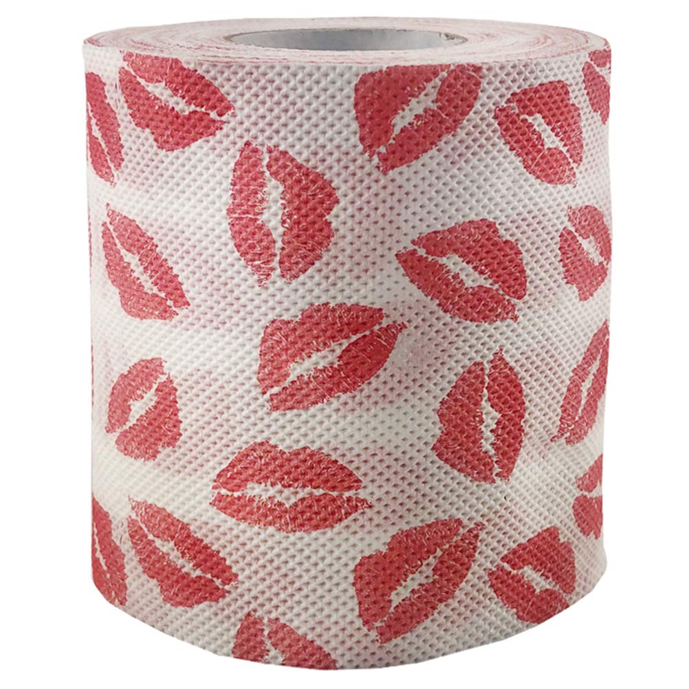 PRETYZOOM Printed Toilet Paper - Lip Pattern Design Tissue Paper, Fashion Napkins (White & Red) | Perfect for Parties, Weddings, Home Decor & Gift Wrapping