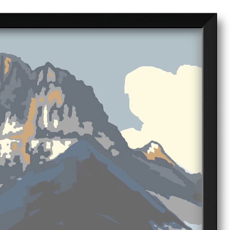 Yellowstone National Park Snowy Mountain Goat Framed Art Print - 32x47 Inch Wall Decor by Artist Paul A. Lanquist - Perfect for Living Room, Office & Cabin Decor