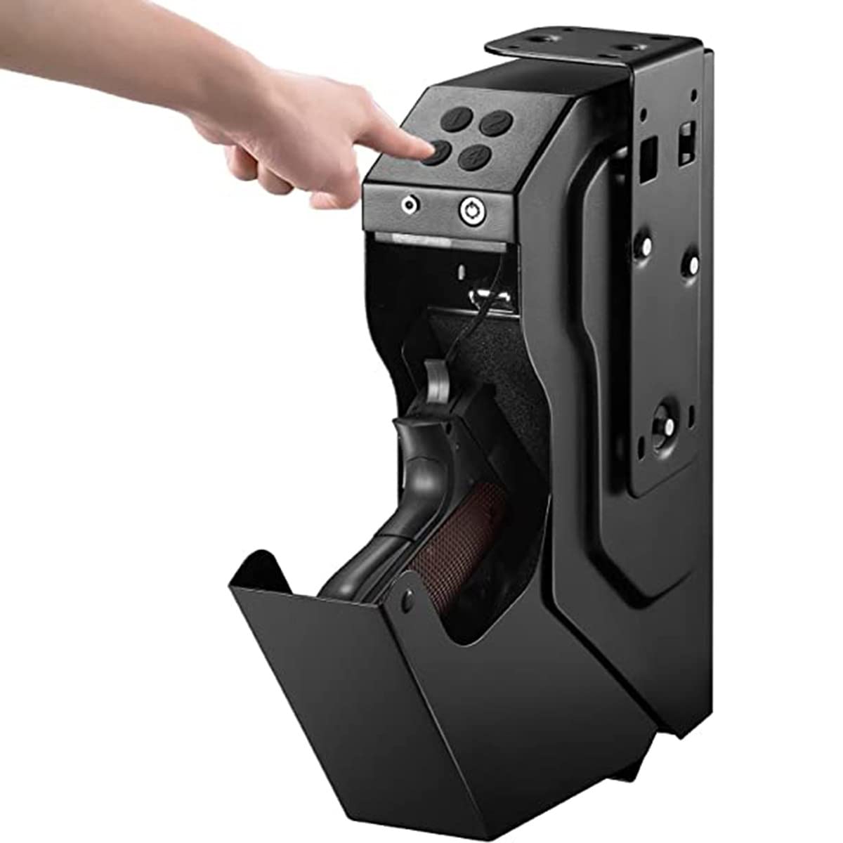 Steel Security Gun Safe with Digital Keypad & 2 Backup Keys - Portable Handgun Safe for Home & Travel - Uses 4 AA Batteries - Perfect for Bedside, Car, and Office Security