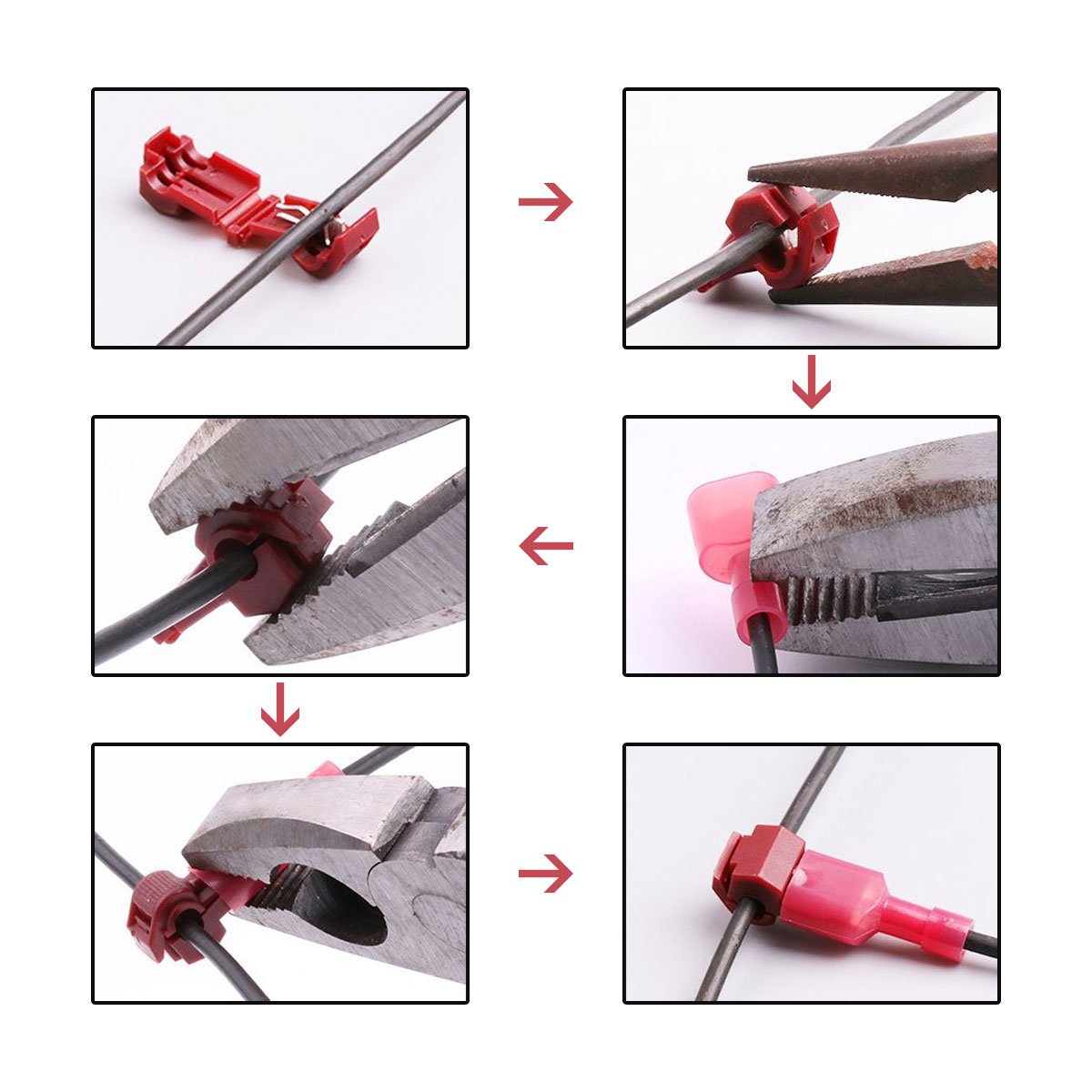 60 PCS Quick Splice Wire Connectors Kit - T-Tap Electrical Terminals, Nylon Insulated Male Disconnects for Automotive, Home & DIY Wiring Projects