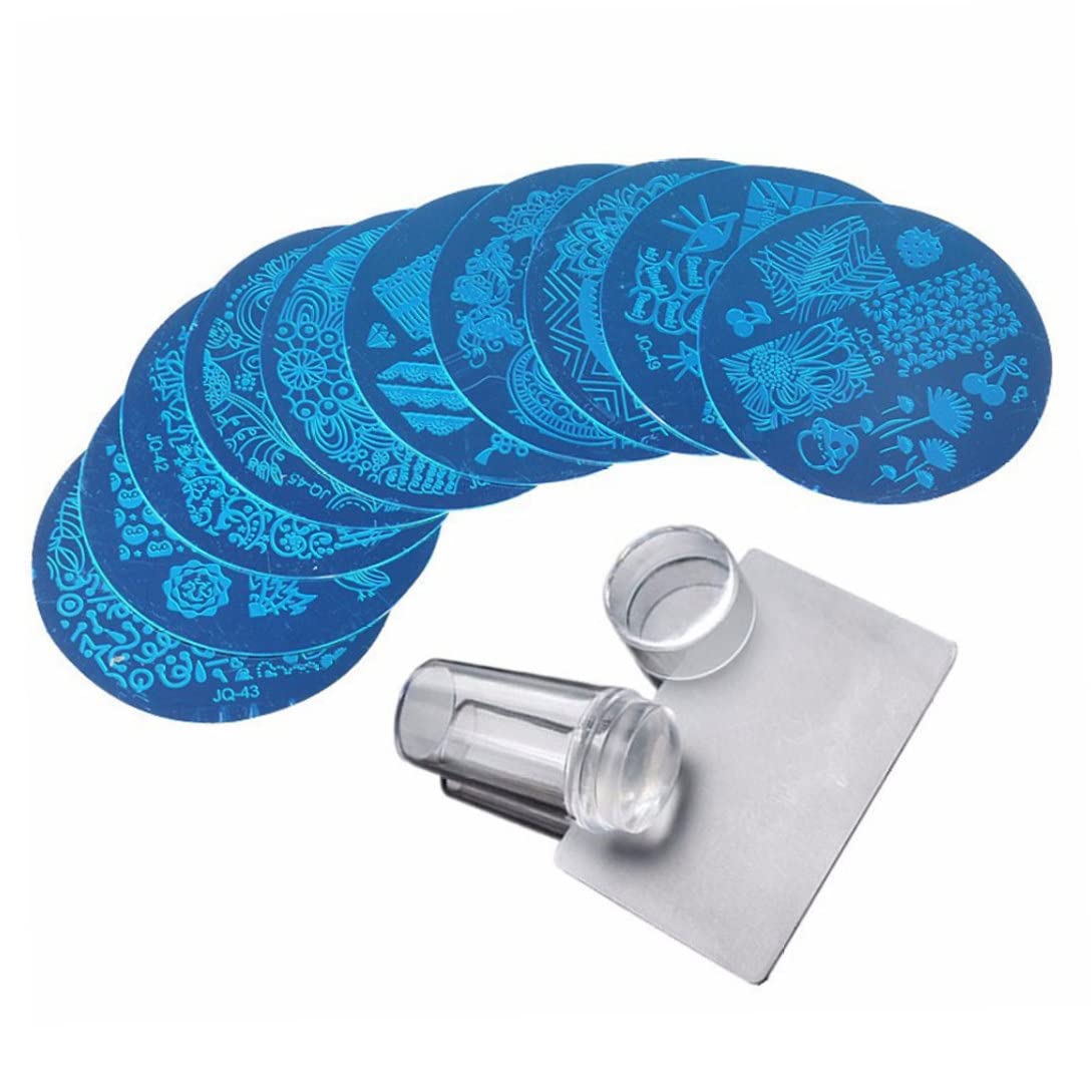 Professional Nail Art Stamping Kit - 30 Manicure Stamper Plates with Transparent Printing Templates & Scraper Tool | Perfect for DIY Nail Designs, Salon Use, and Gift Giving
