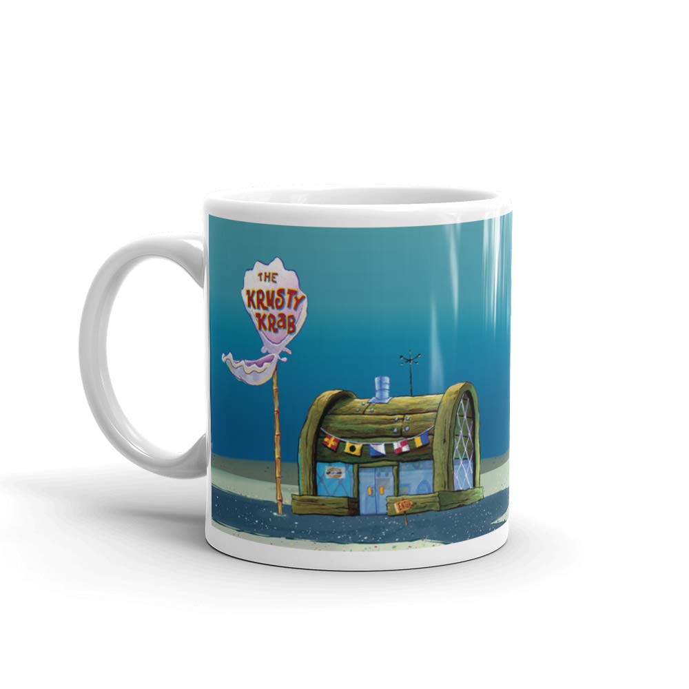 SpongeBob SquarePants The Krusty Krab 11 oz Ceramic Coffee Mug - Officially Licensed Collectible Gift for Fans - Perfect for Home, Office & Coffee Lovers