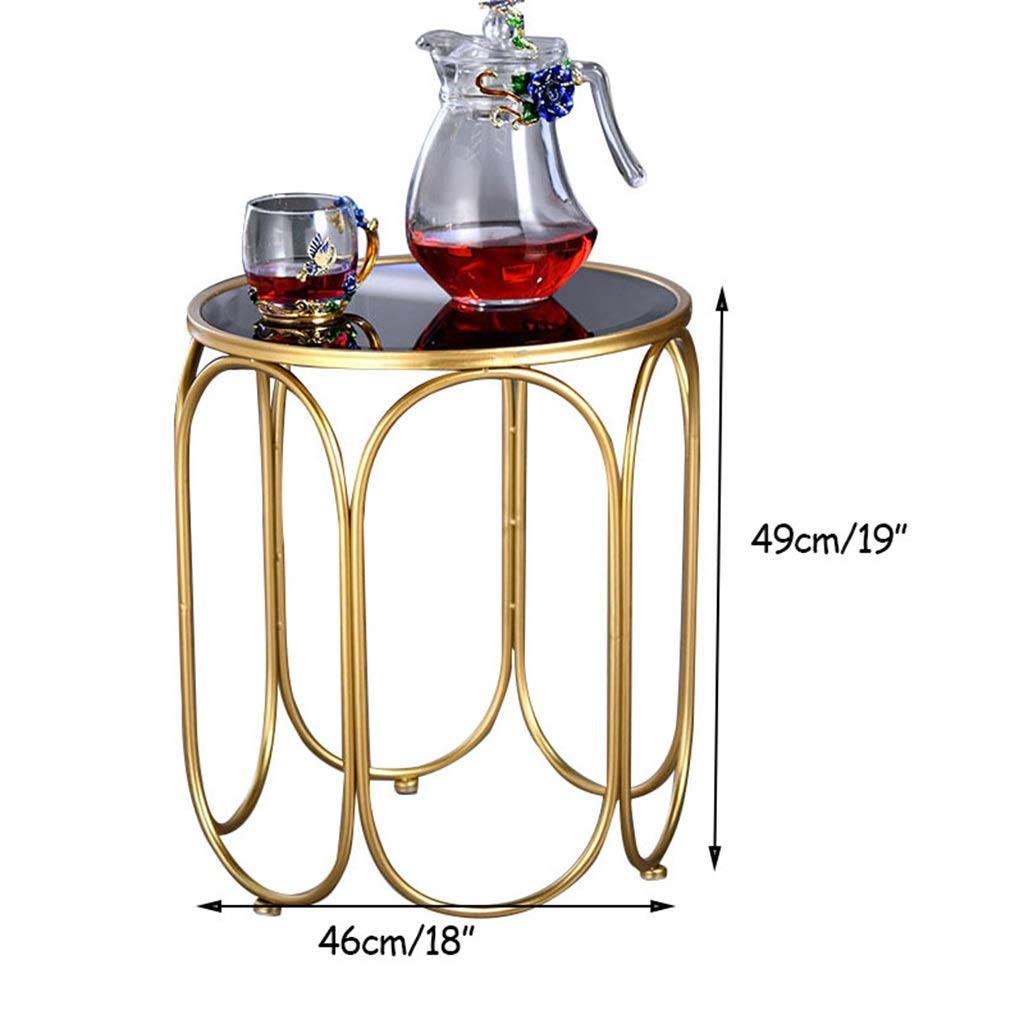 Modern Square Coffee Table with Glass Top & Gold Metal Frame - Rustproof Waterproof Side End Table for Living Room, Bedroom, Nightstand - Perfect for Snacks, Drinks, Books & Home Decor