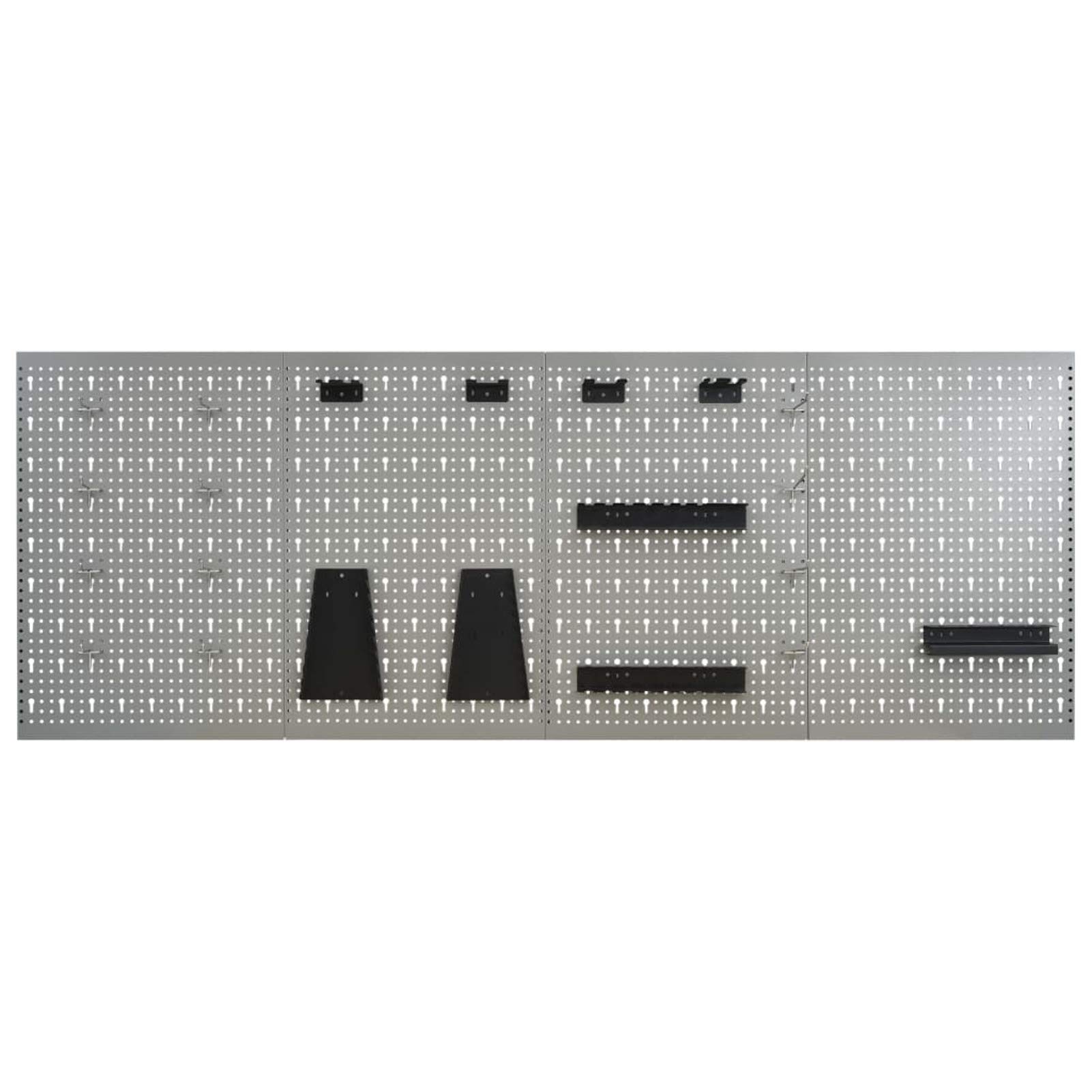 Tidyard 4-Piece Pegboard Wall Mounted Garage Storage System - Heavy Duty Tool Organizer Panel for Workshop, Garage & Home Organization (16