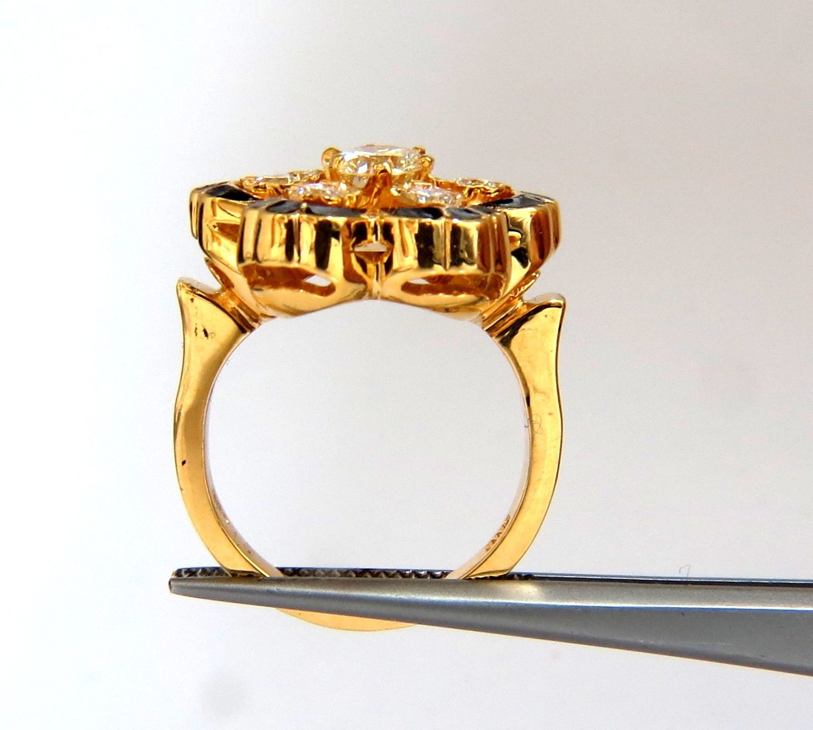 1.05ct Vintage Cluster Diamond Ring in 14kt Gold - Old Mine Cut Antique Engagement Ring for Women, Perfect for Weddings, Anniversaries & Special Occasions