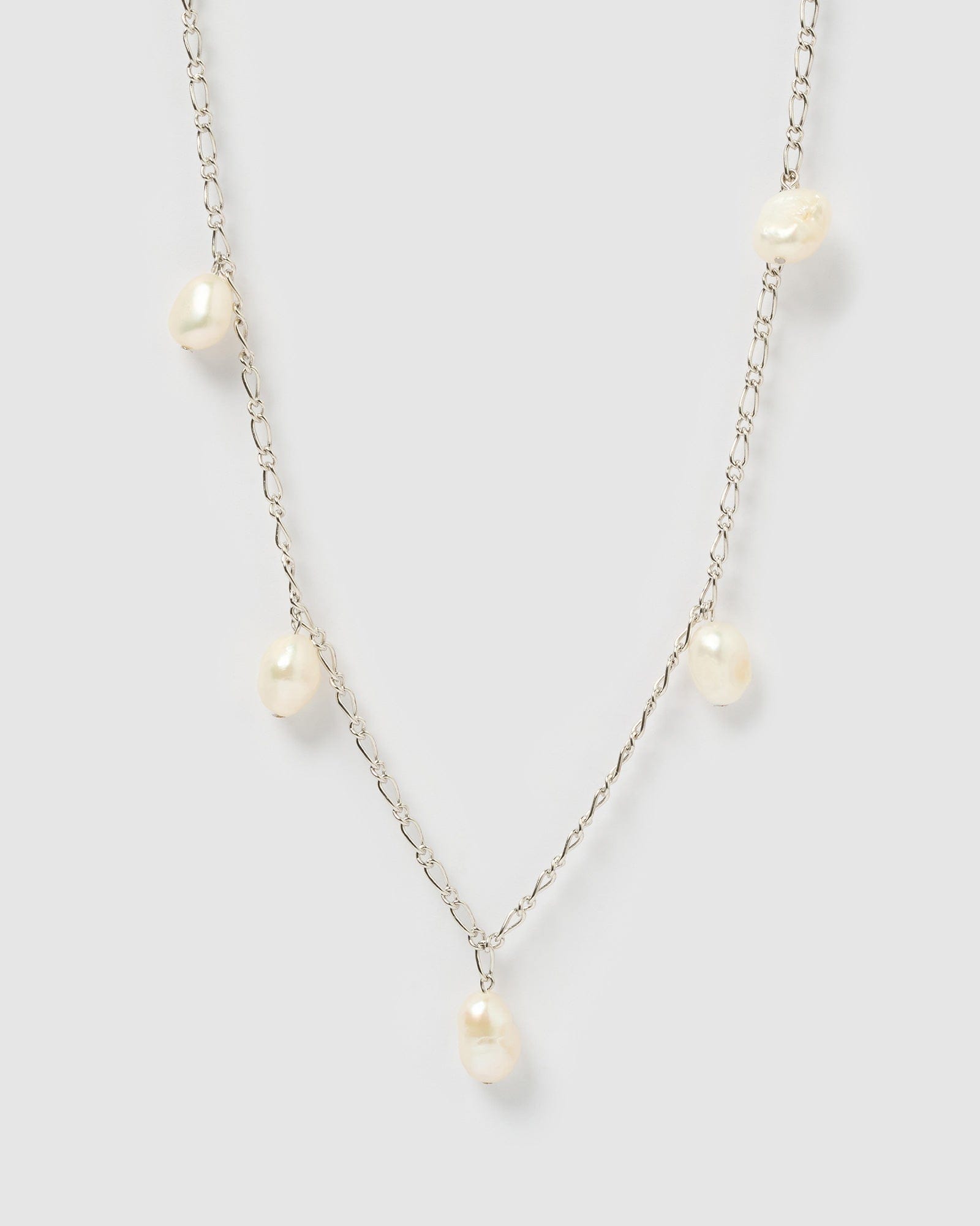 Izoa Anjelica Freshwater Pearl Necklace Sterling Silver - Elegant Jewelry for Women, Perfect for Weddings, Parties & Special Occasions