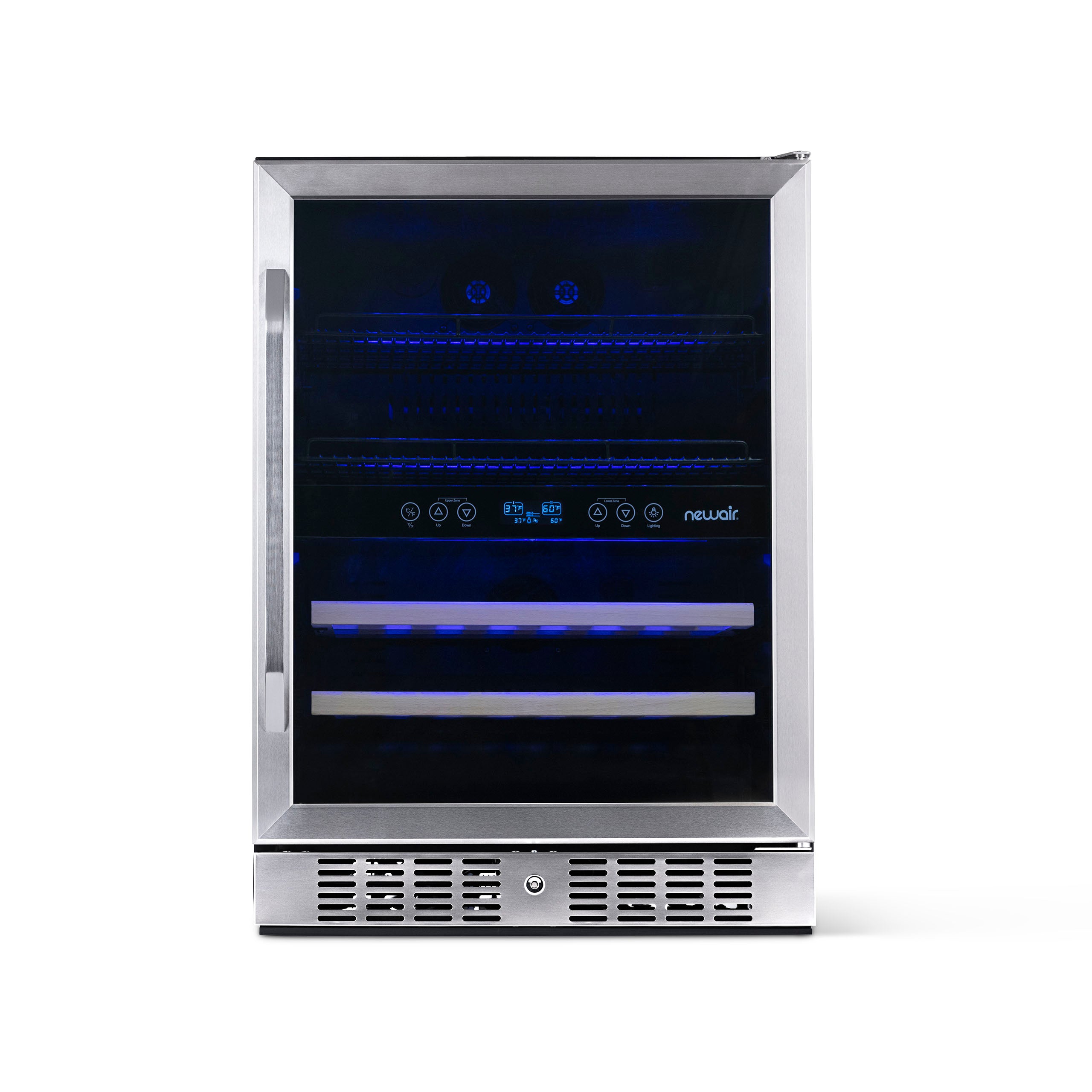 Newair® 70 Can 20 Bottle Dual Zone Beverage Refrigerator - Built-in Wine Cooler & Beer Fridge for Home Bar, Kitchen, or Office Use