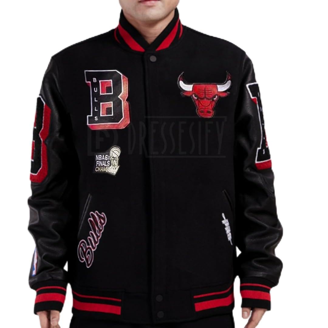 Vintage Chicago Baseball Letterman Jacket for Men - Black Wool & Leather Varsity Jacket - Perfect for Game Day, Casual Wear & Street Style