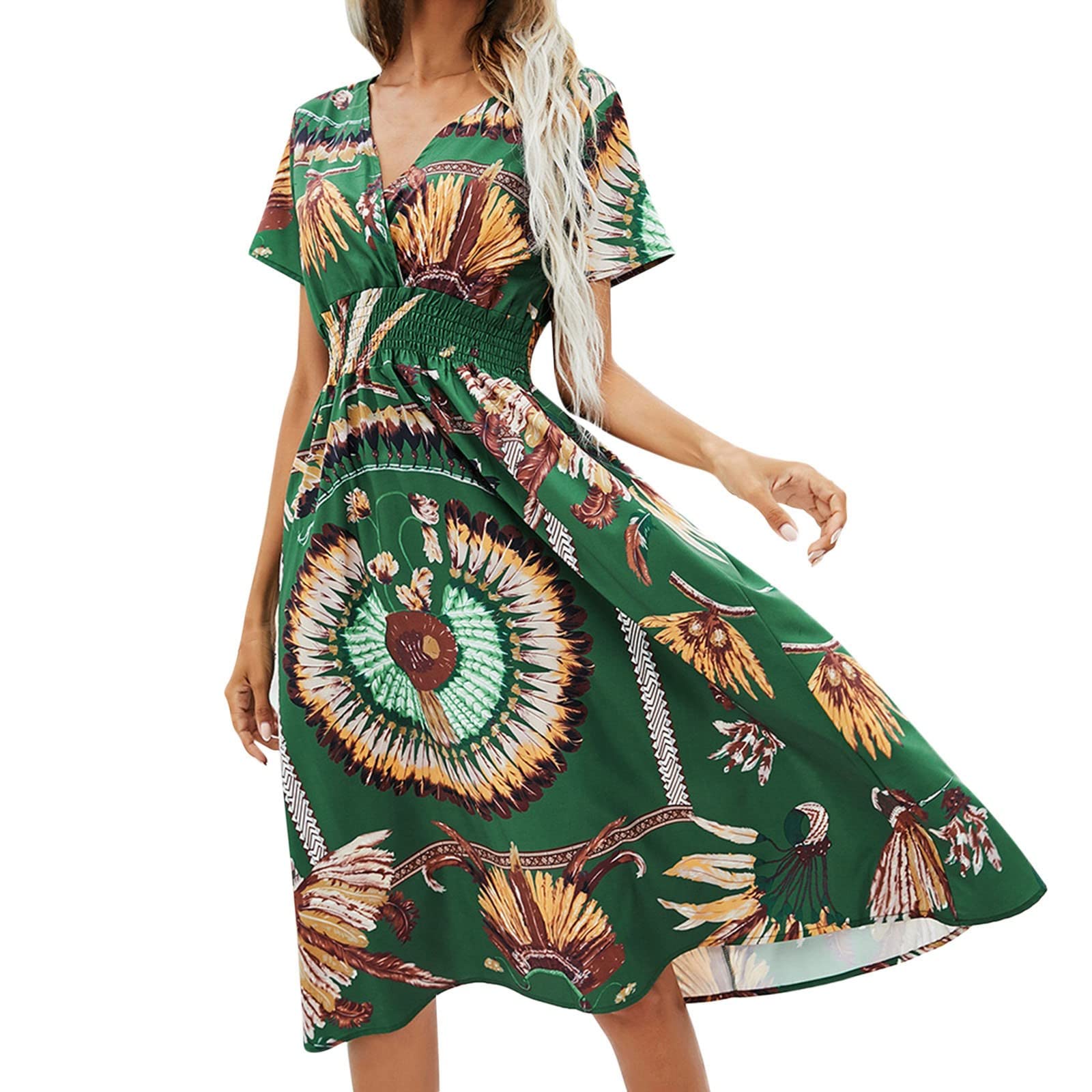 **Plus Size Maxi Dresses for Women - A-Line Floral Beach & Evening Sundresses - Casual Long Robe Dress for Summer Vacations, Parties & Outdoor Events**