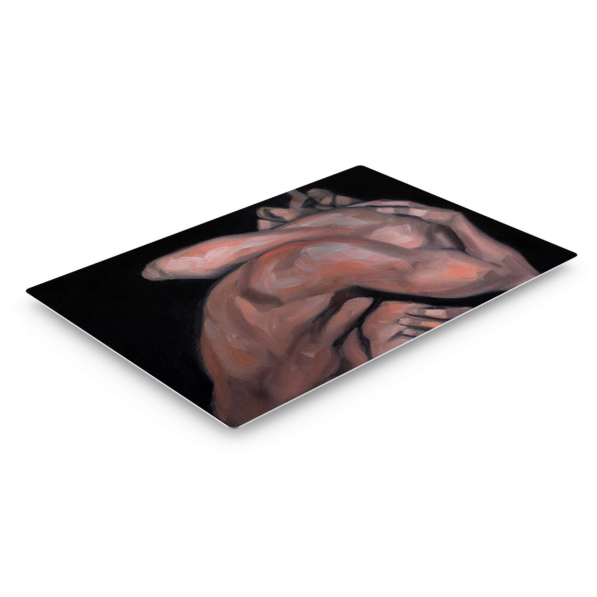 Kenney Mencher LGBT Art Metal Print - Romantic Gay Couple Kissing Portrait, Half Nude Oil Painting Reproduction for Living Room & Bedroom Wall Decor (24x36) - Perfect for Pride Month, LGBTQ+ Home Decor & Modern Interior Design