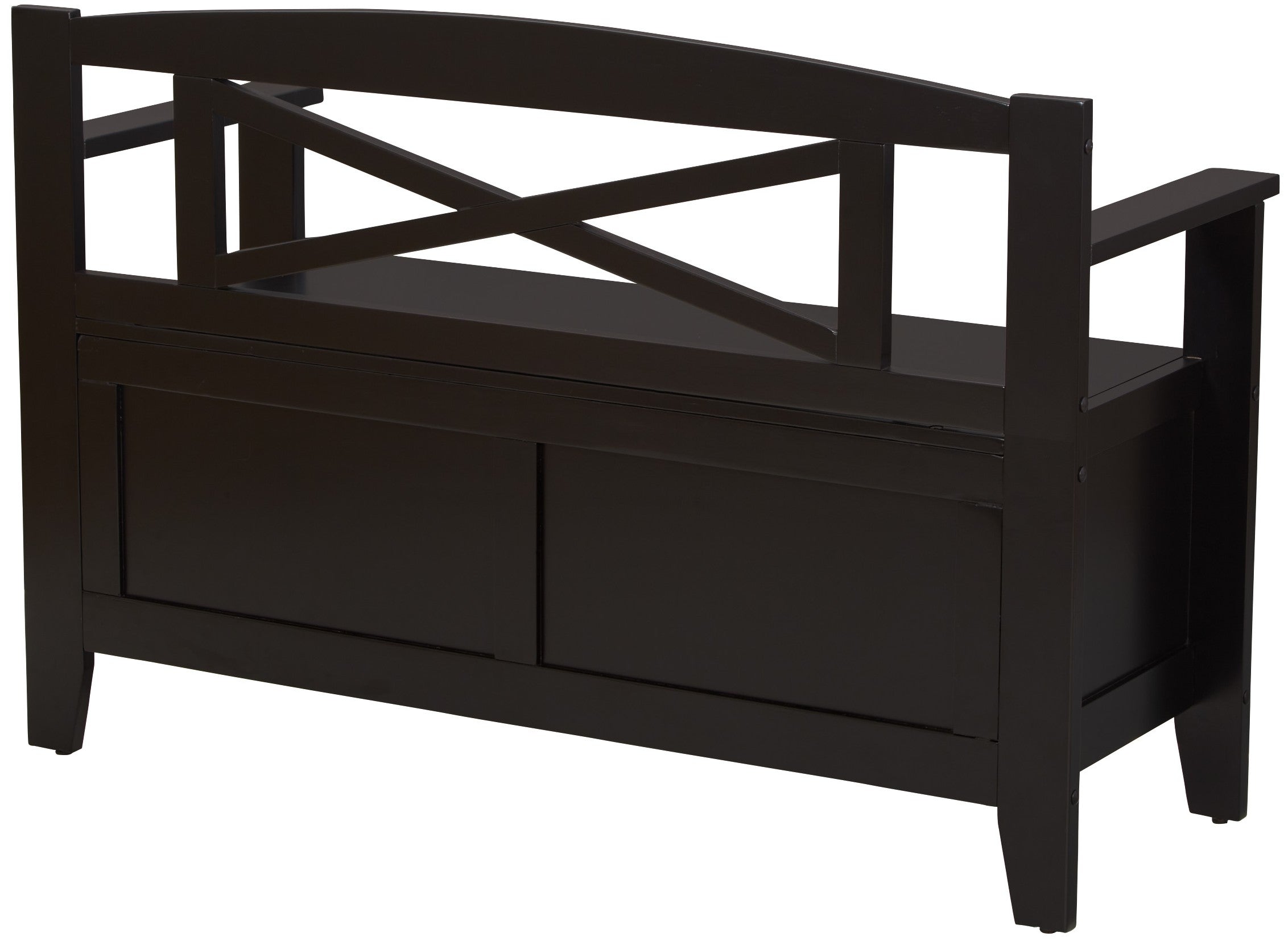 OSP Designs Modern Metro Entryway Bench in Black - Stylish and Durable Hallway Seating for Small Spaces [MET42] - Perfect for Entryways, Hallways, and Mudrooms