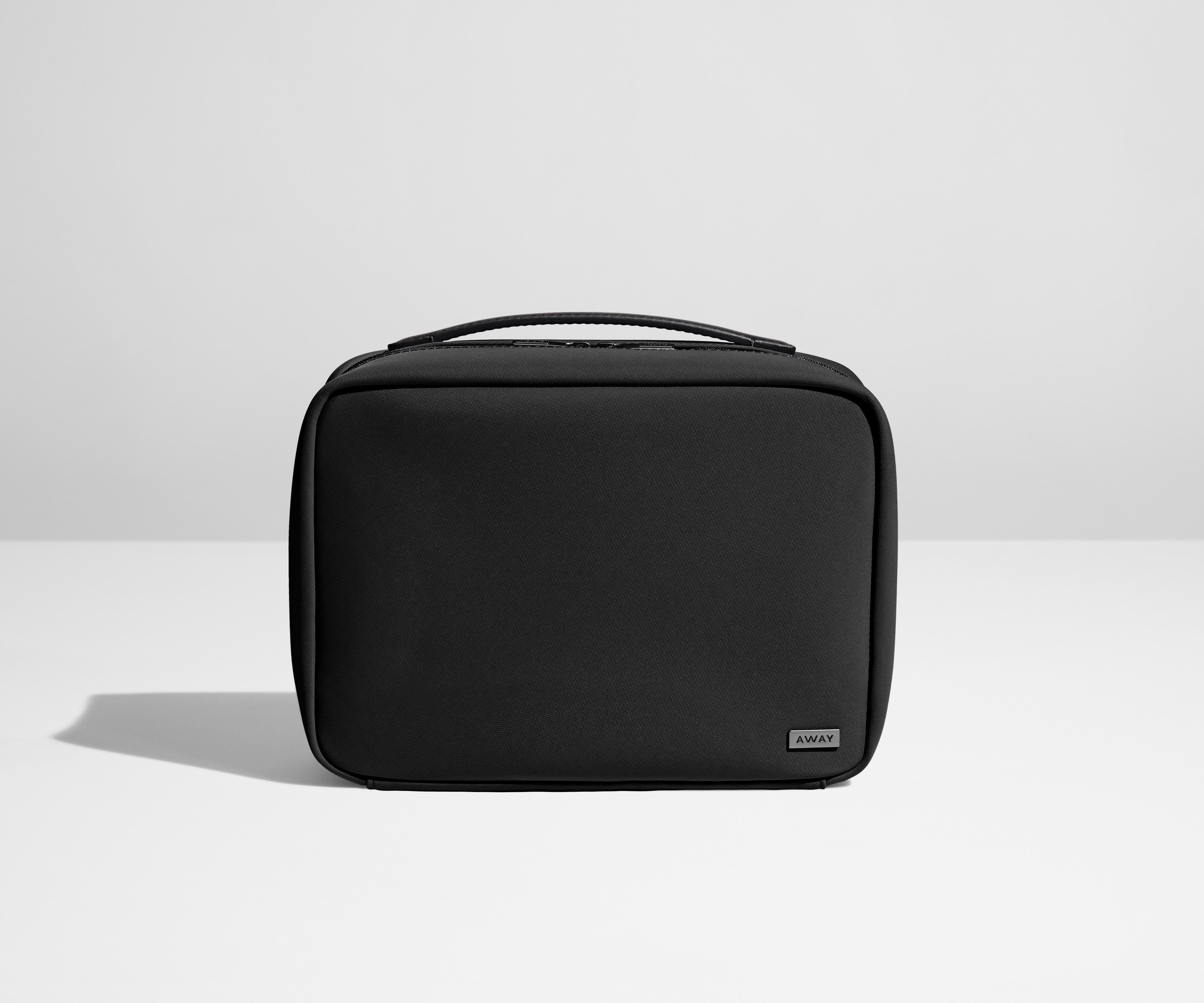 Jet Black Hanging Toiletry Bag for Travel - Waterproof Cosmetic Organizer with Hooks for Bathroom, Gym & Camping Accessories