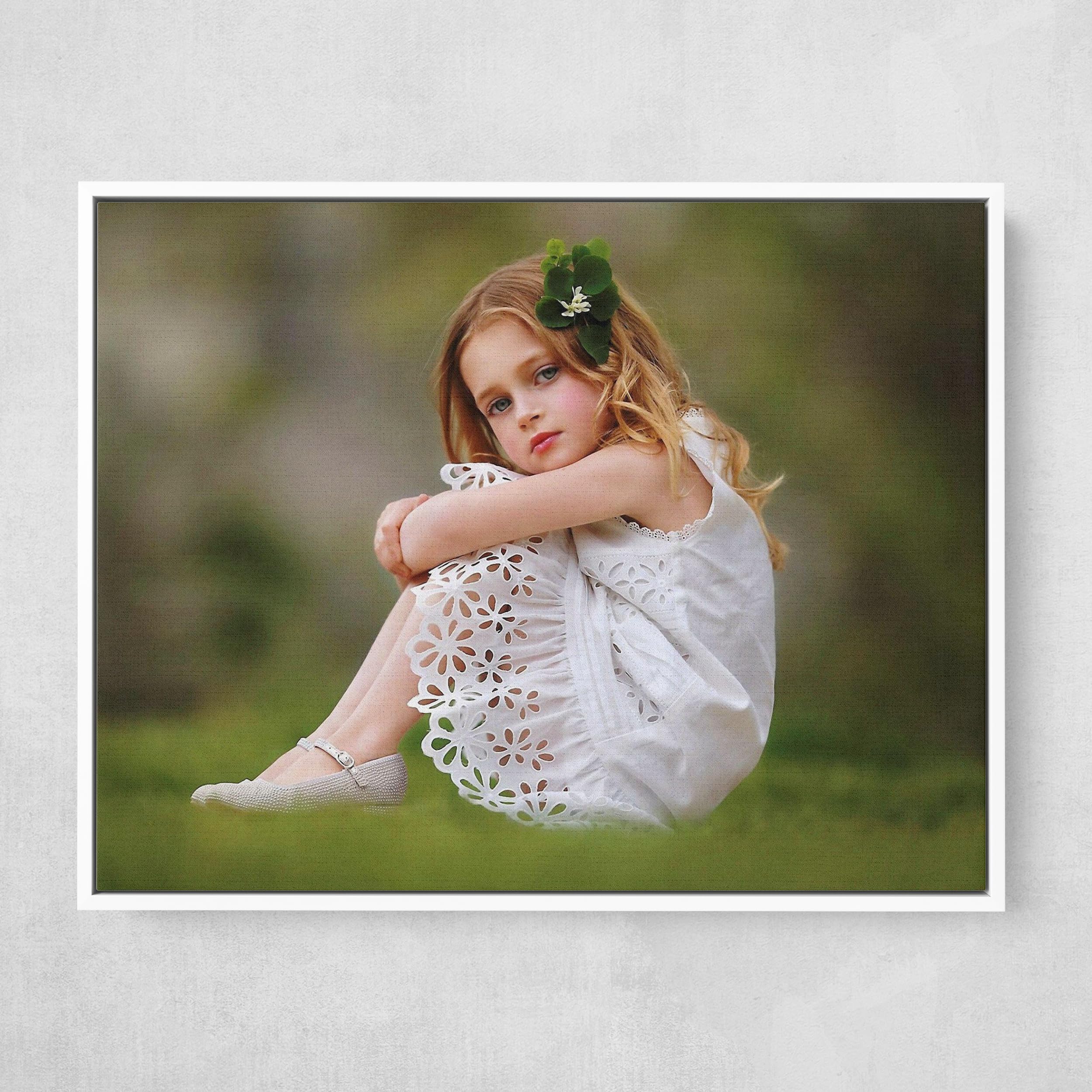 Personalized Canvas Photo Print with Floating Frame - 20x20 Inch White Wall Art for Home Decoration | Perfect for Living Room, Bedroom & Office Decor