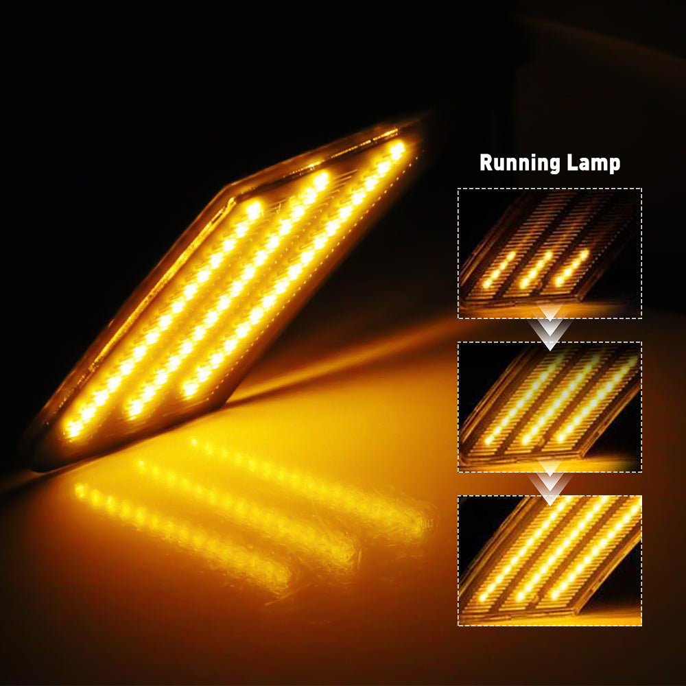 3 Rows LED Strips Dynamic Side Marker Lights for 2013-2020 Subaru BRZ, 2013-2016 Scion FR-S, 2017-2020 Toyota 86 - Enhanced Visibility & Custom Style for Night Driving & Car Shows