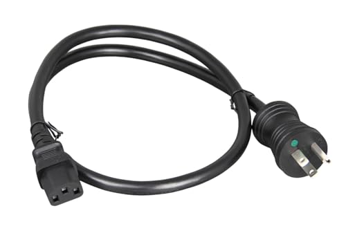 Hospital Grade NEMA 5-15P to C13 Power Cord - 14 AWG Heavy Duty Black Power Cable for Medical Equipment, Servers & Data Centers - Reliable Power Supply for Critical Applications