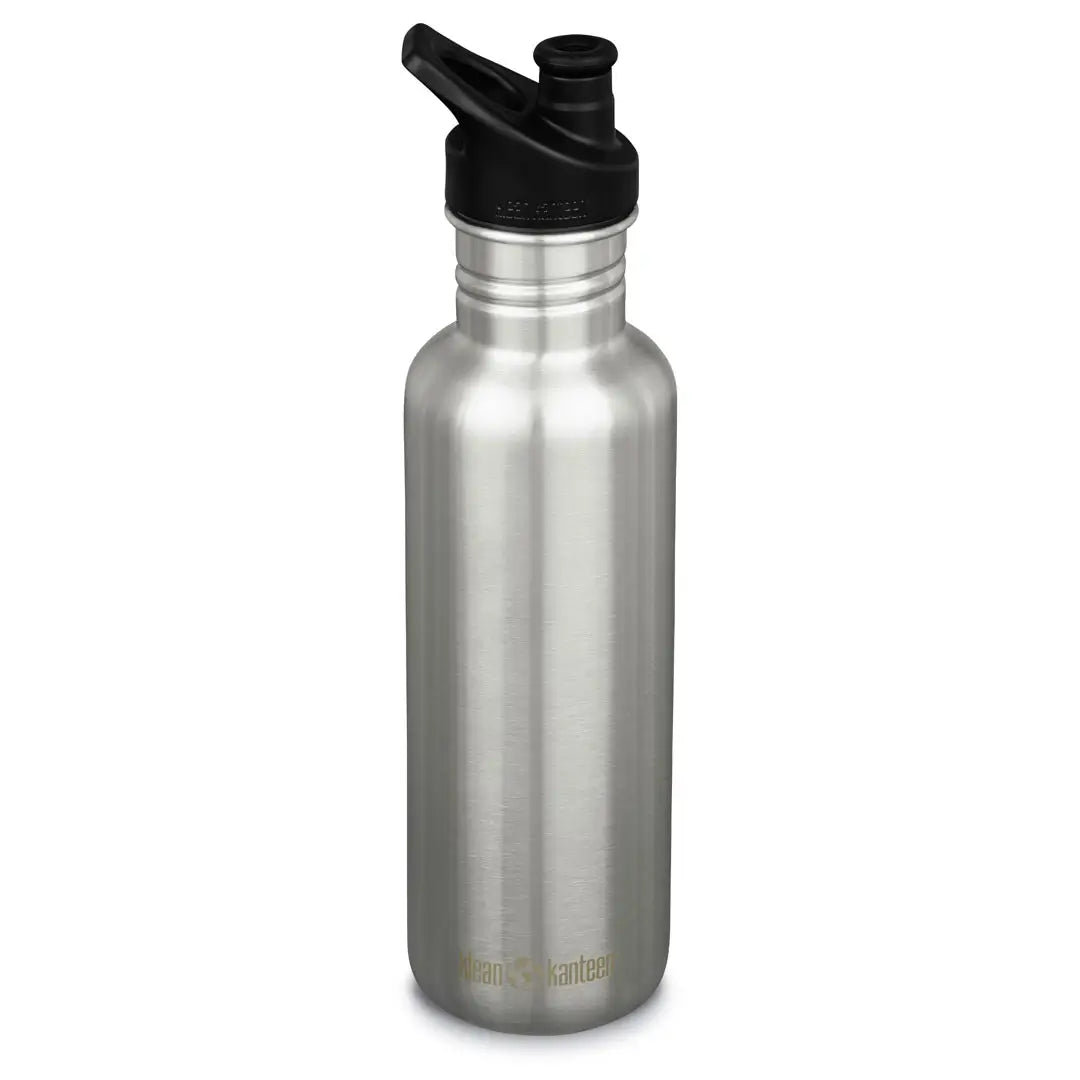 Klean Kanteen Classic Sports Cap 800ml Stainless Steel Water Bottle - Leak Proof & BPA Free for Gym, Hiking, Camping & Outdoor Activities