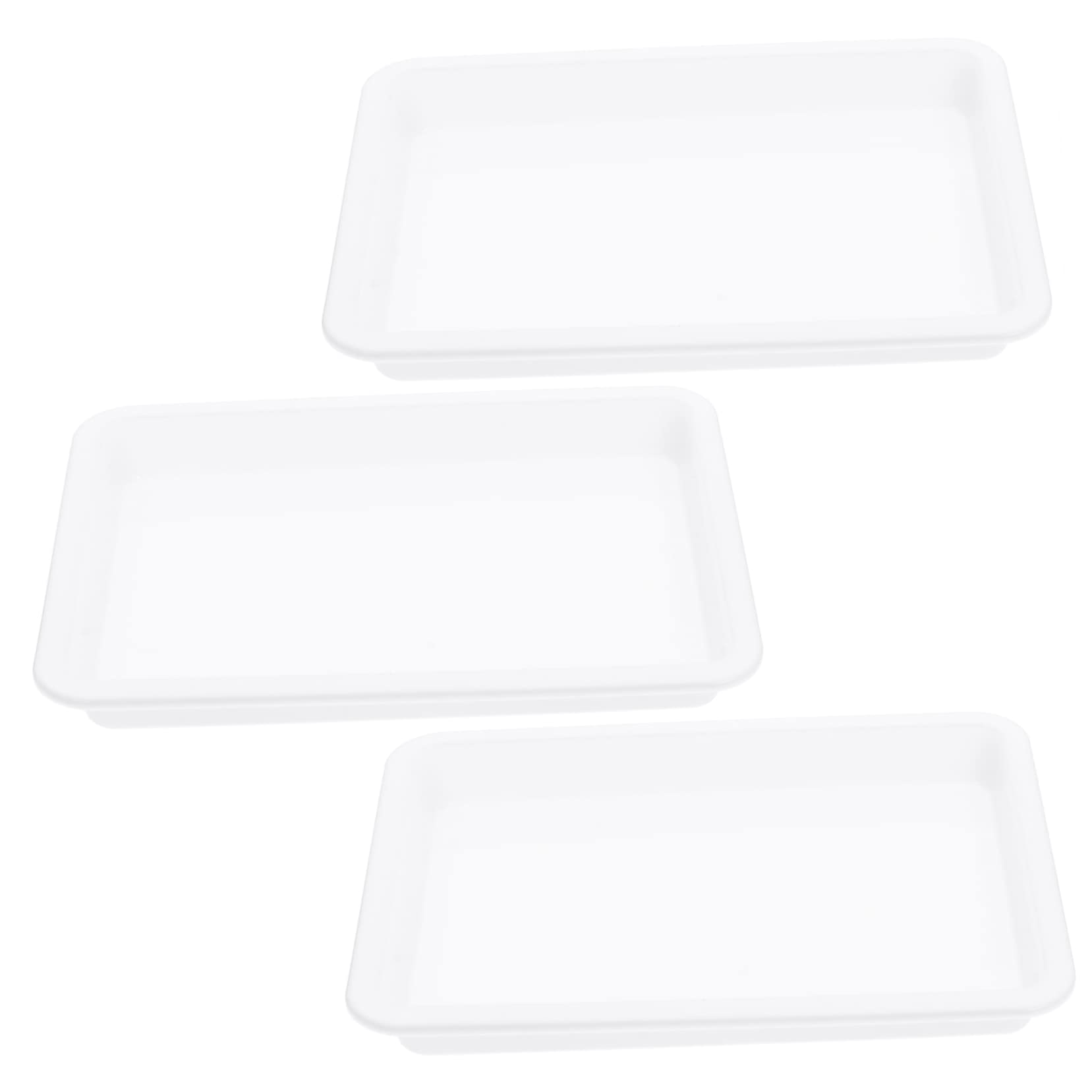 PLAFOPE 6-Pack Plastic Lab Trays - Multi-Purpose Craft, Jewelry, Painting & Experiment Trays for Kids, DIY Art, Party Serving, Fruit & Lunch Plates - Ideal for School, Home & Party Use