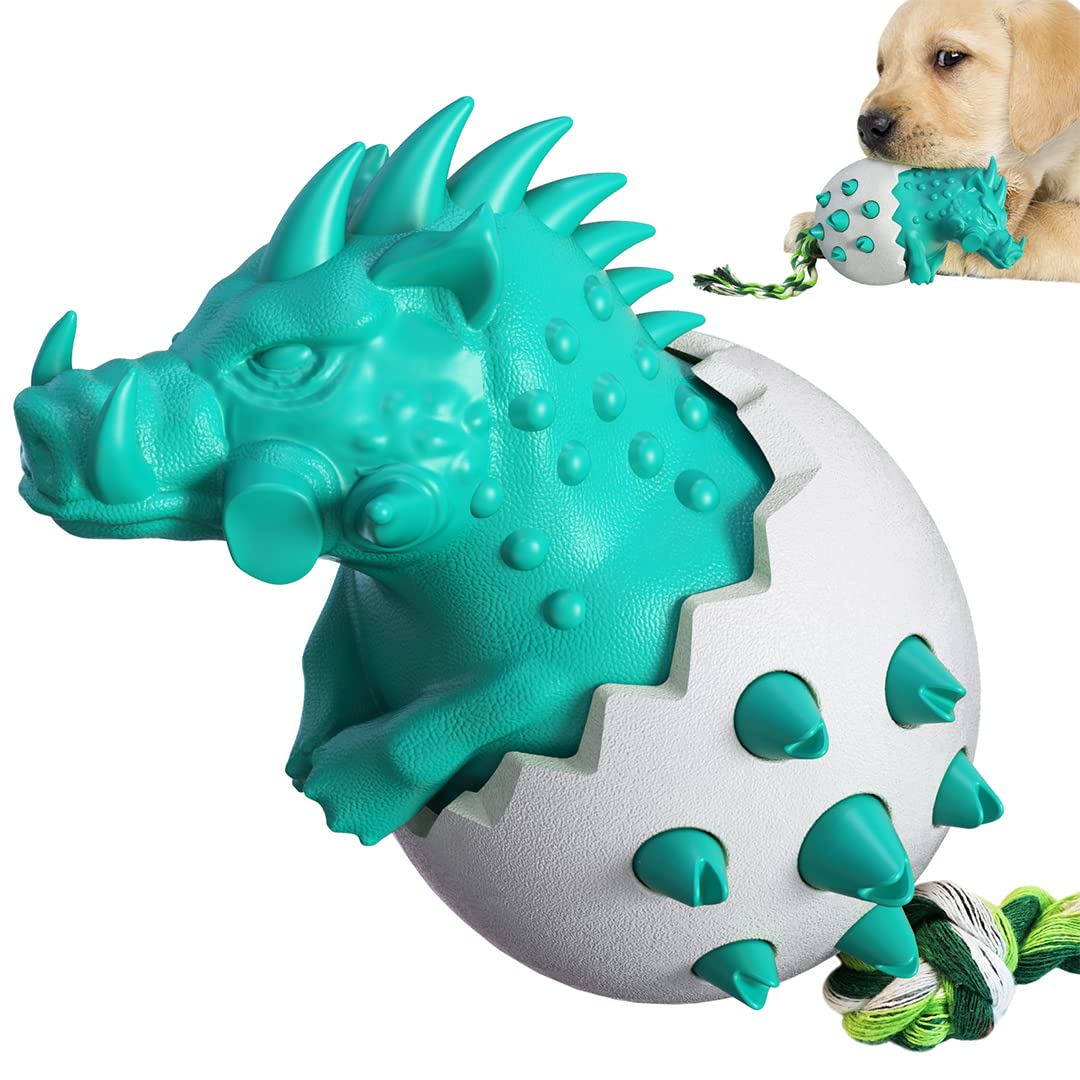 Durable Potaroma Dog Chew Toy for Aggressive Chewers - Interactive Rubber Toothbrush for Puppy Dental Care, Tough Animal-Shaped Chewing Toy for Small, Medium & Large Dog Breeds | Perfect for Teeth Cleaning, Playtime & Anxiety Relief
